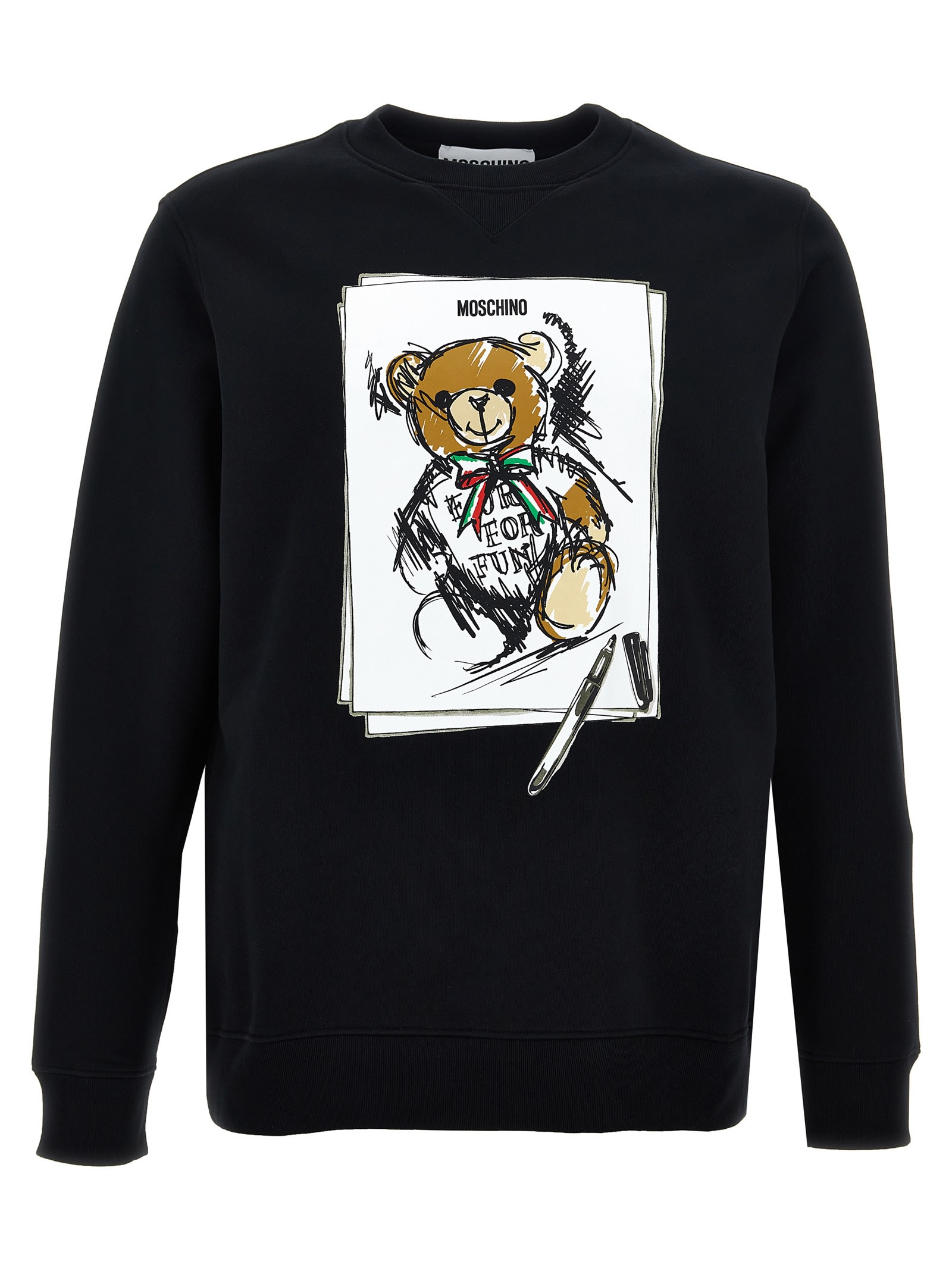 Shop Moschino Teddy Sweatshirt In Black