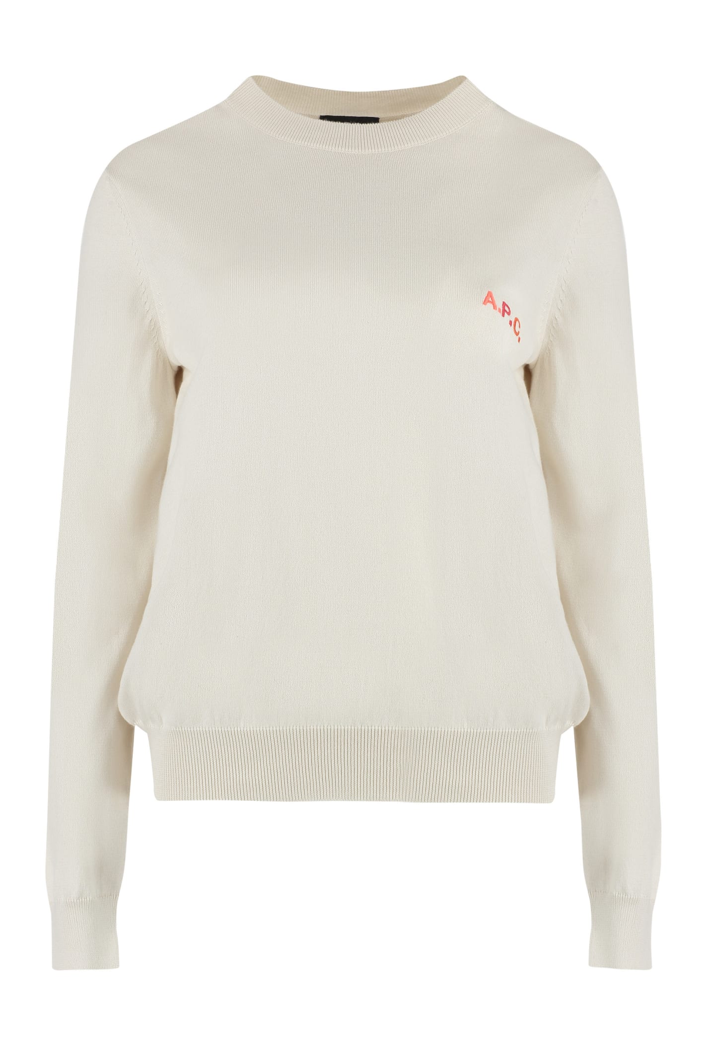 Shop Apc Sylvaine Cotton Crew-neck Sweater In Yellow Cream