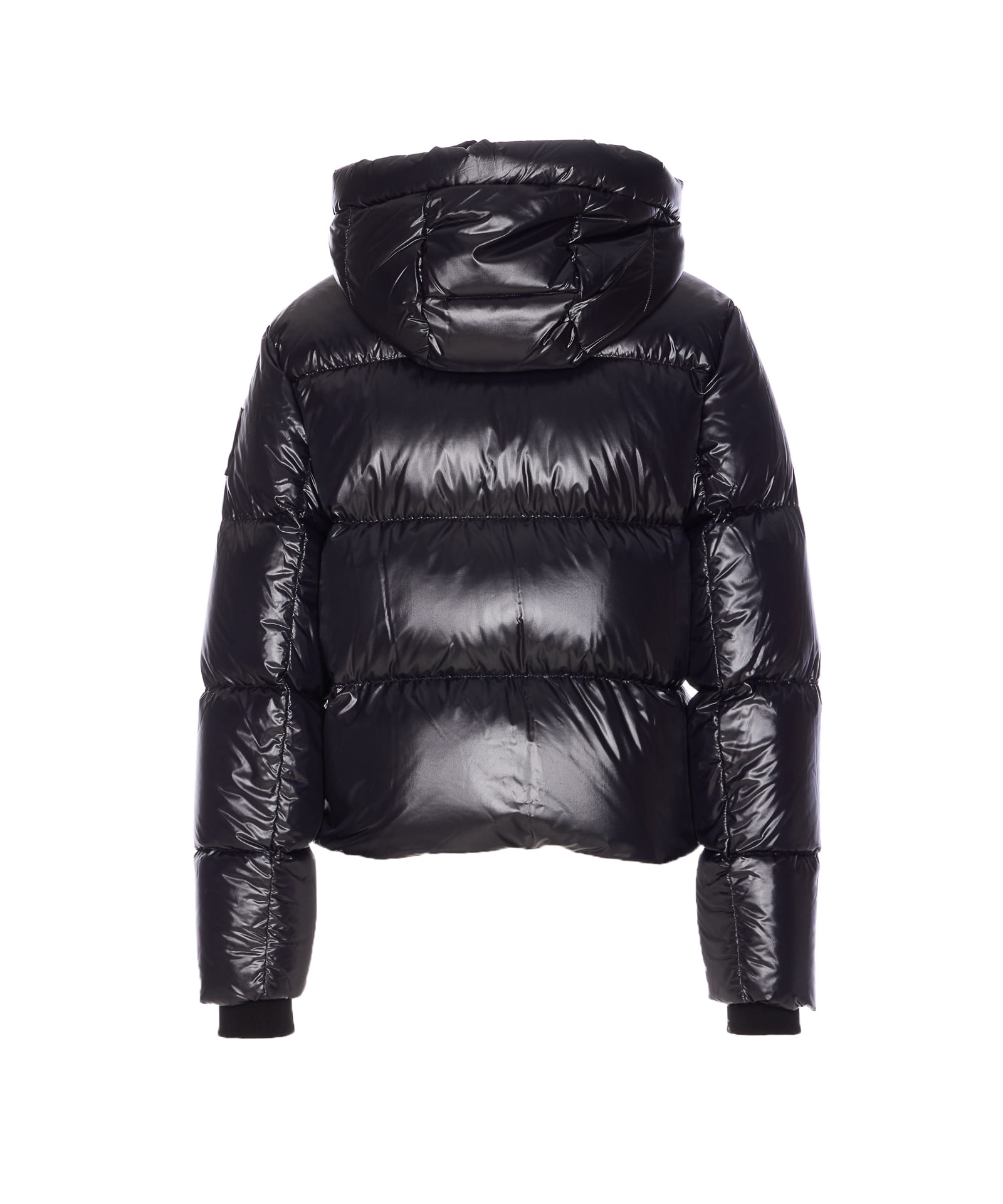 Moose Knuckles Hooded Padded Quilted Jacket With Zip Pockets In Blue