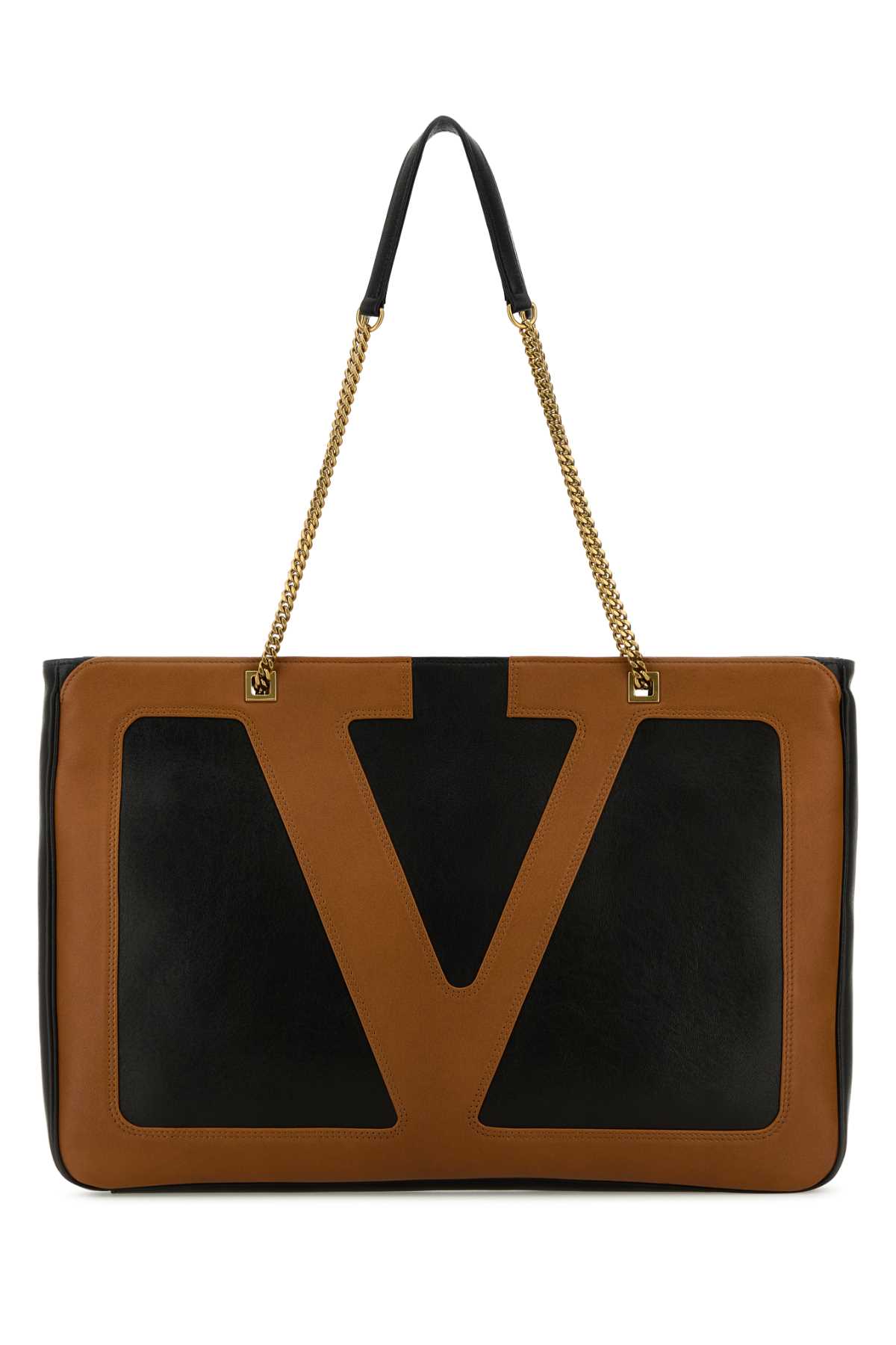 Valentino Garavani Black Nappa Leather Large Viva Superstar Shopping Bag