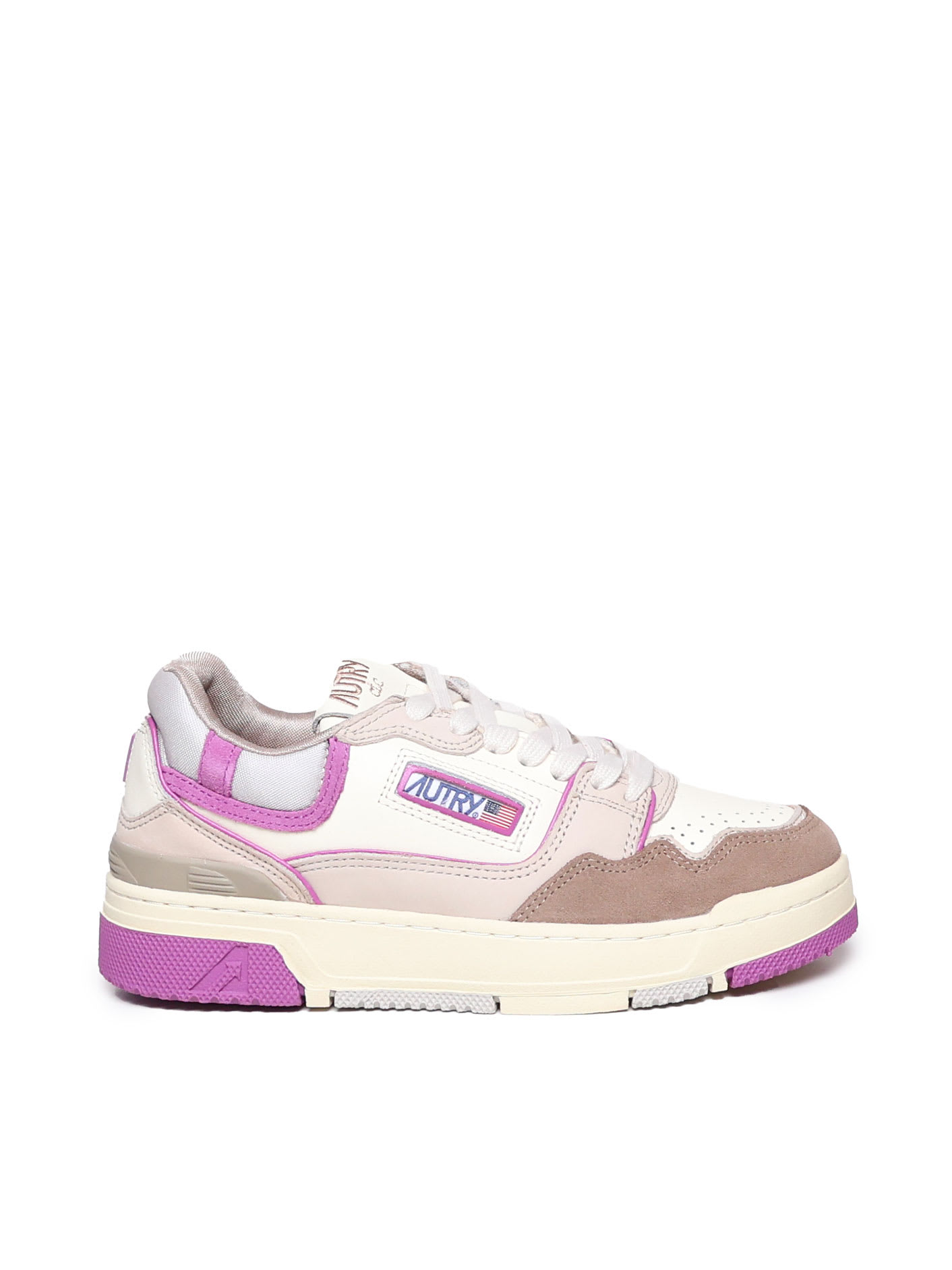 Shop Autry Clc Low Sneakers In Fuchsia, Natural