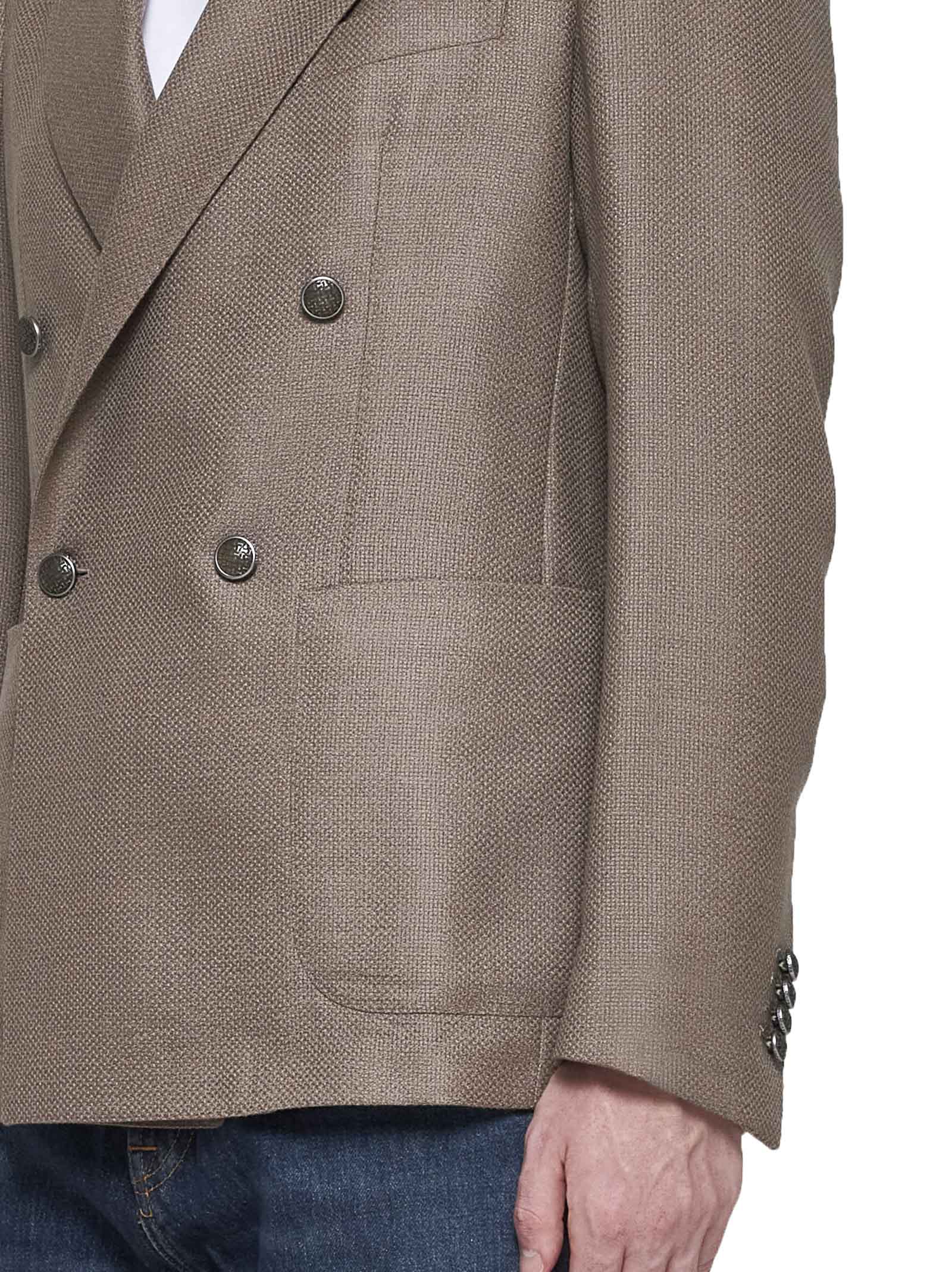 Shop Tagliatore Blazer In Dove Grey