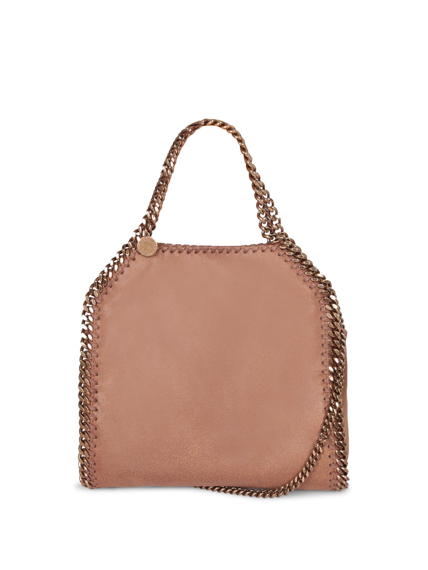 Shop Stella Mccartney Falabella Mini Pecan Gold Bag In Blue