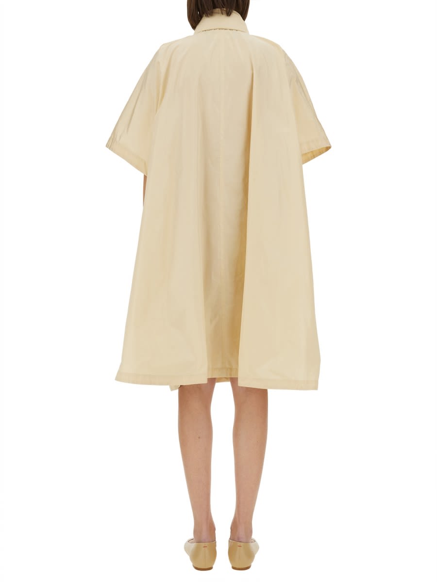 Fabiana Filippi Flowing Mohair Cape With Subtle Shimmering Details In Ivory