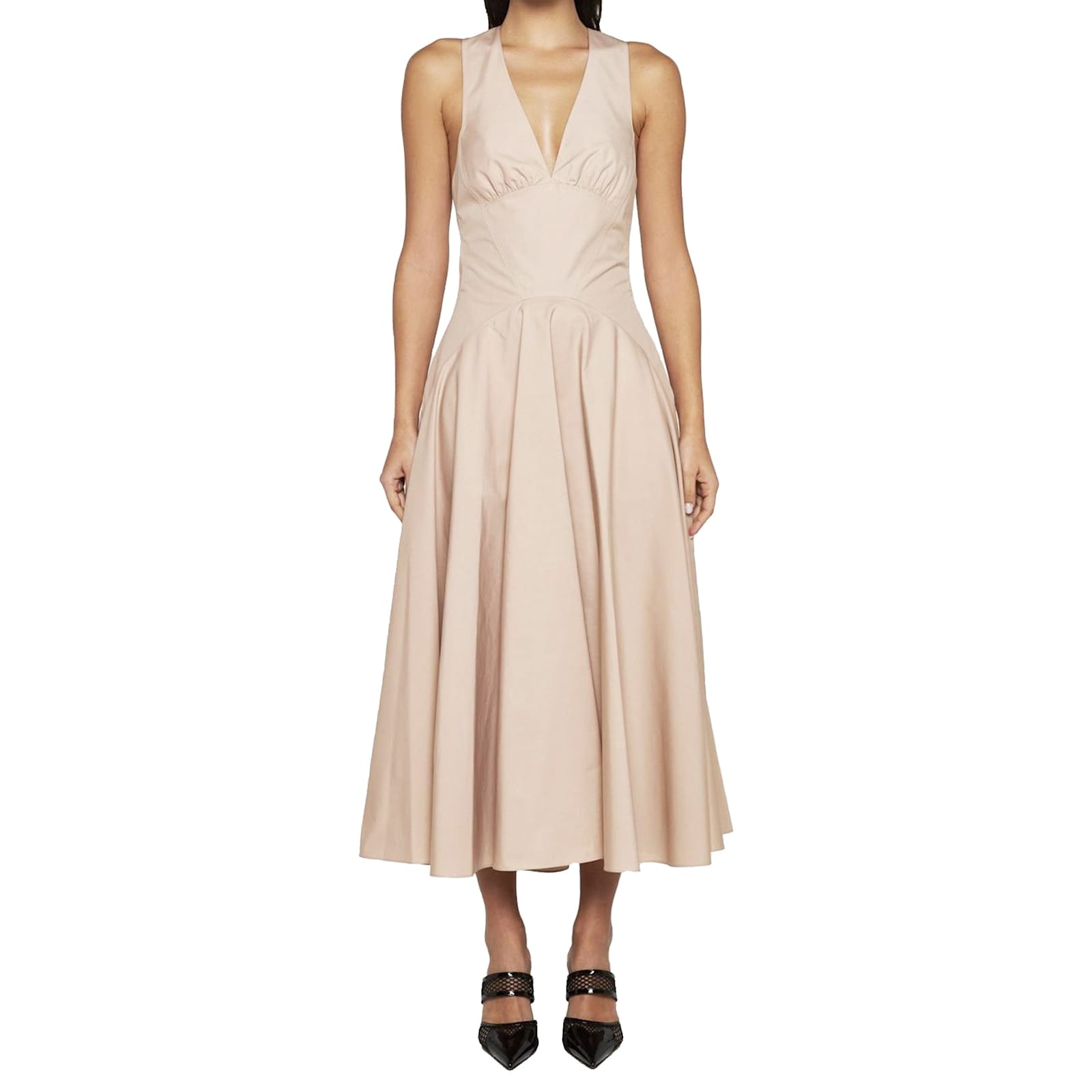 Alaïa Alaia Cotton Midi Dress Women In Pink