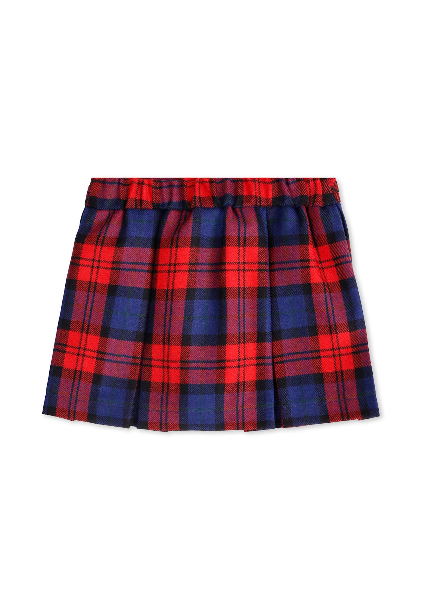 Fendi Red And Blue Checked Skirt For Baby Girl In Multi