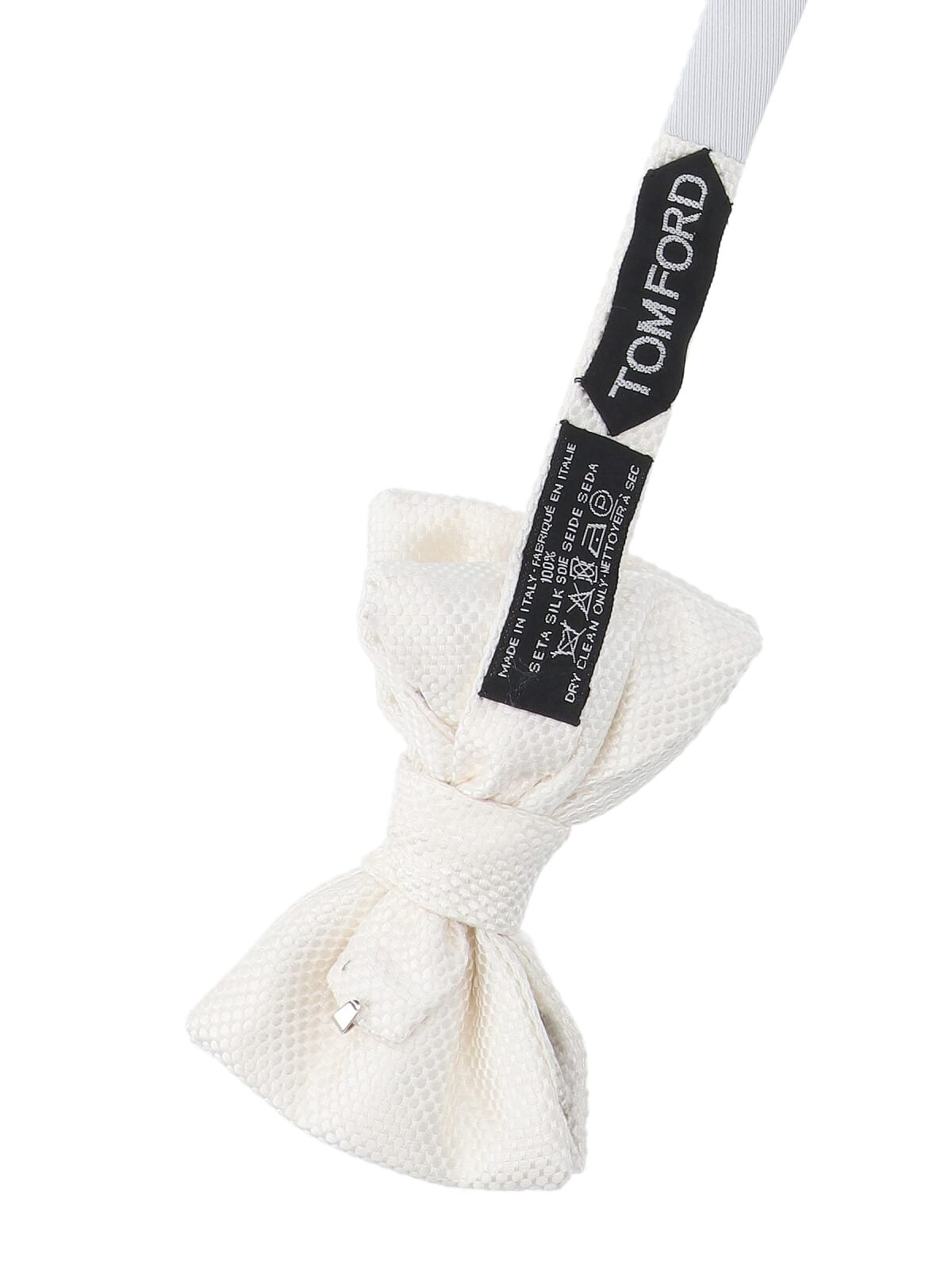 Tom Ford Papillon Annodato In Seta In White