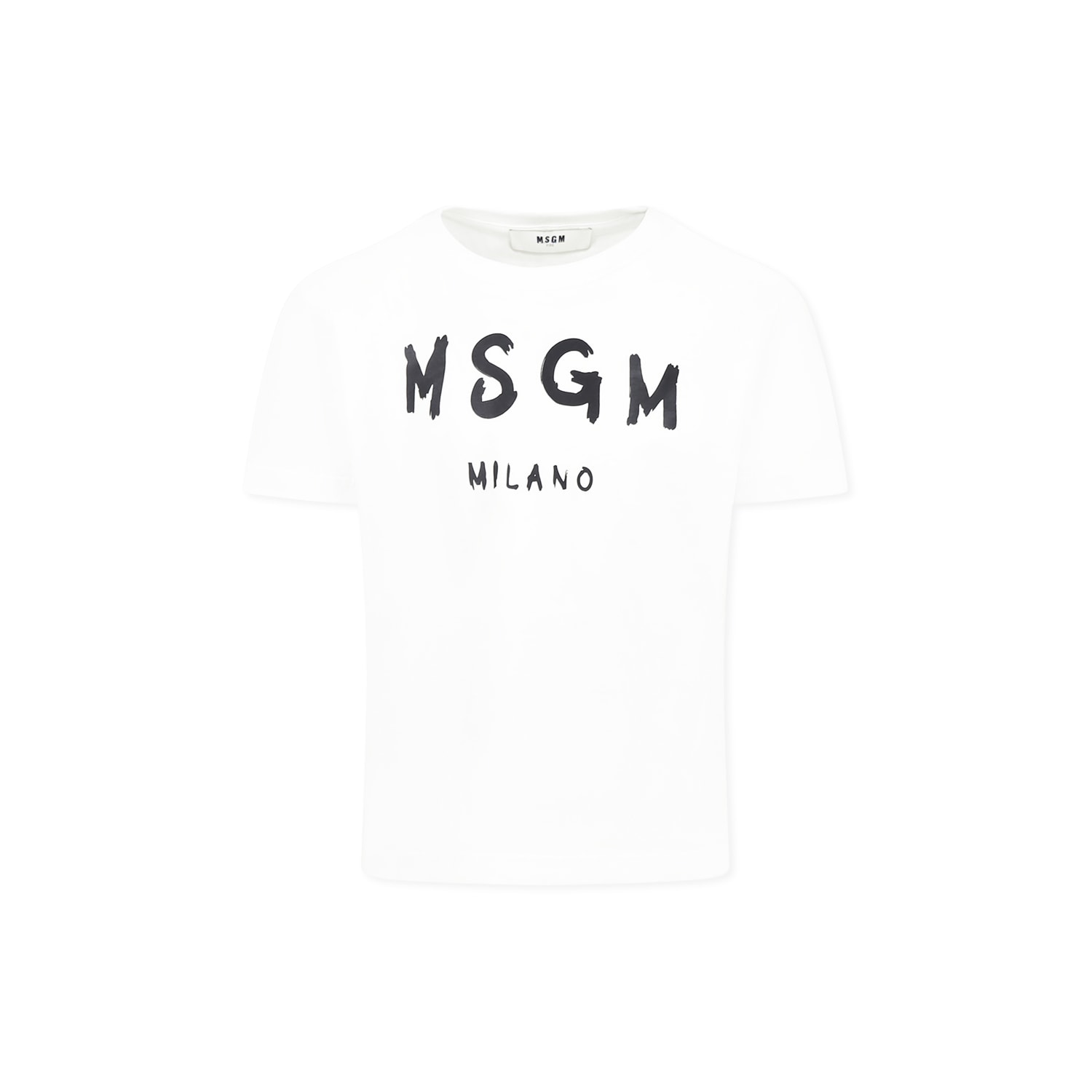 Shop Msgm White T-shirt For Kids With Logo