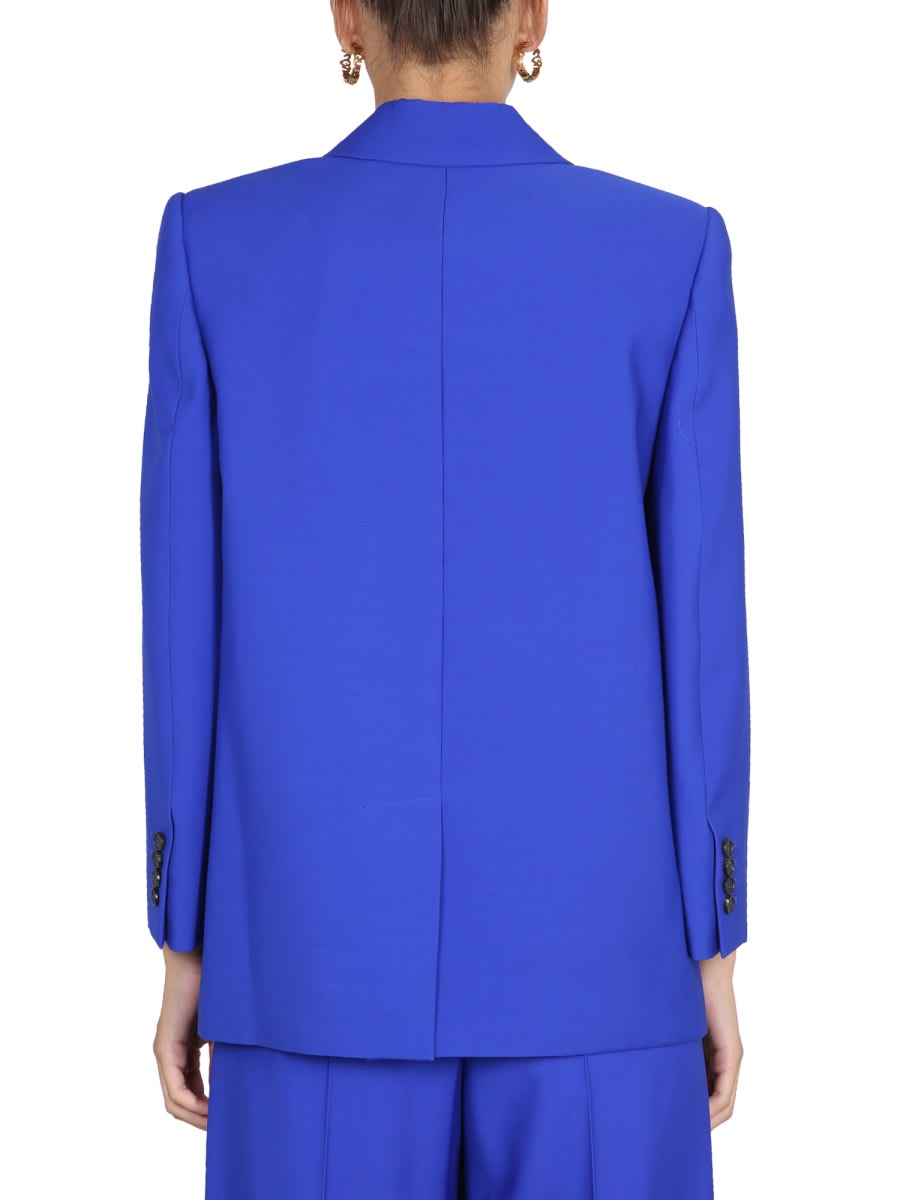 Shop Alexander Mcqueen Structured Double-breasted Jacket In Blue