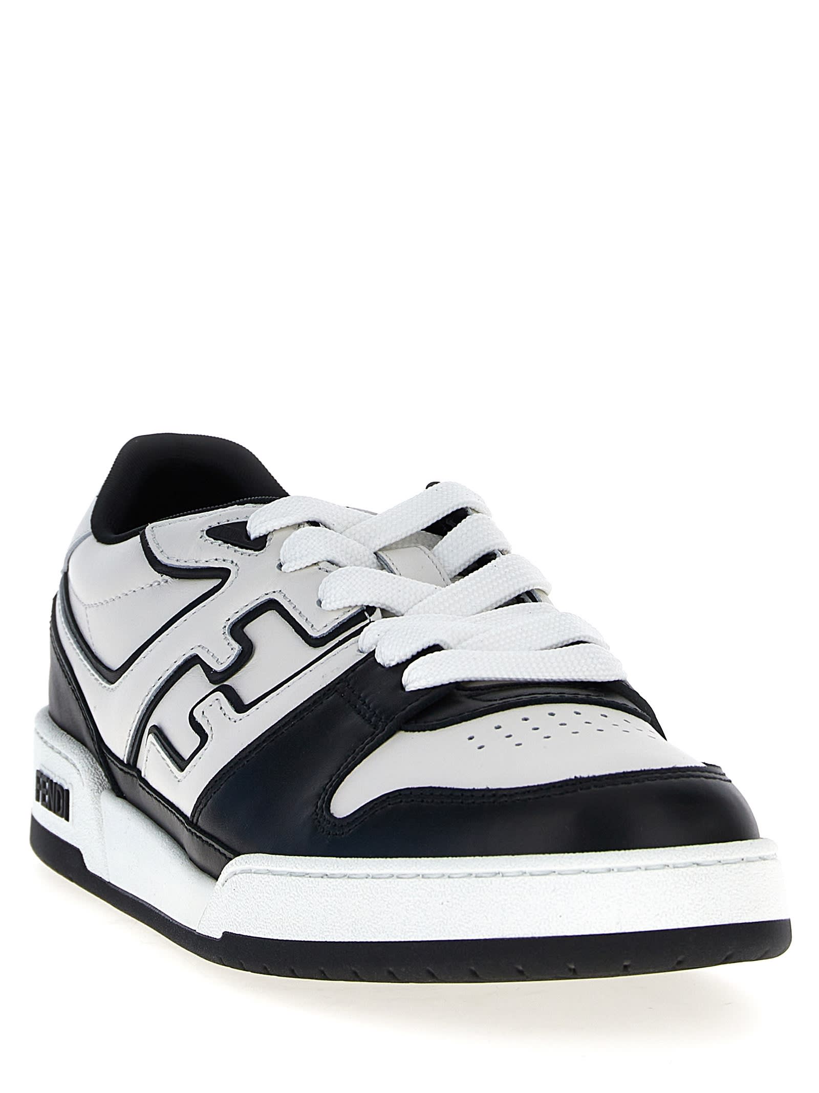 Shop Fendi Match Sneakers In White/black