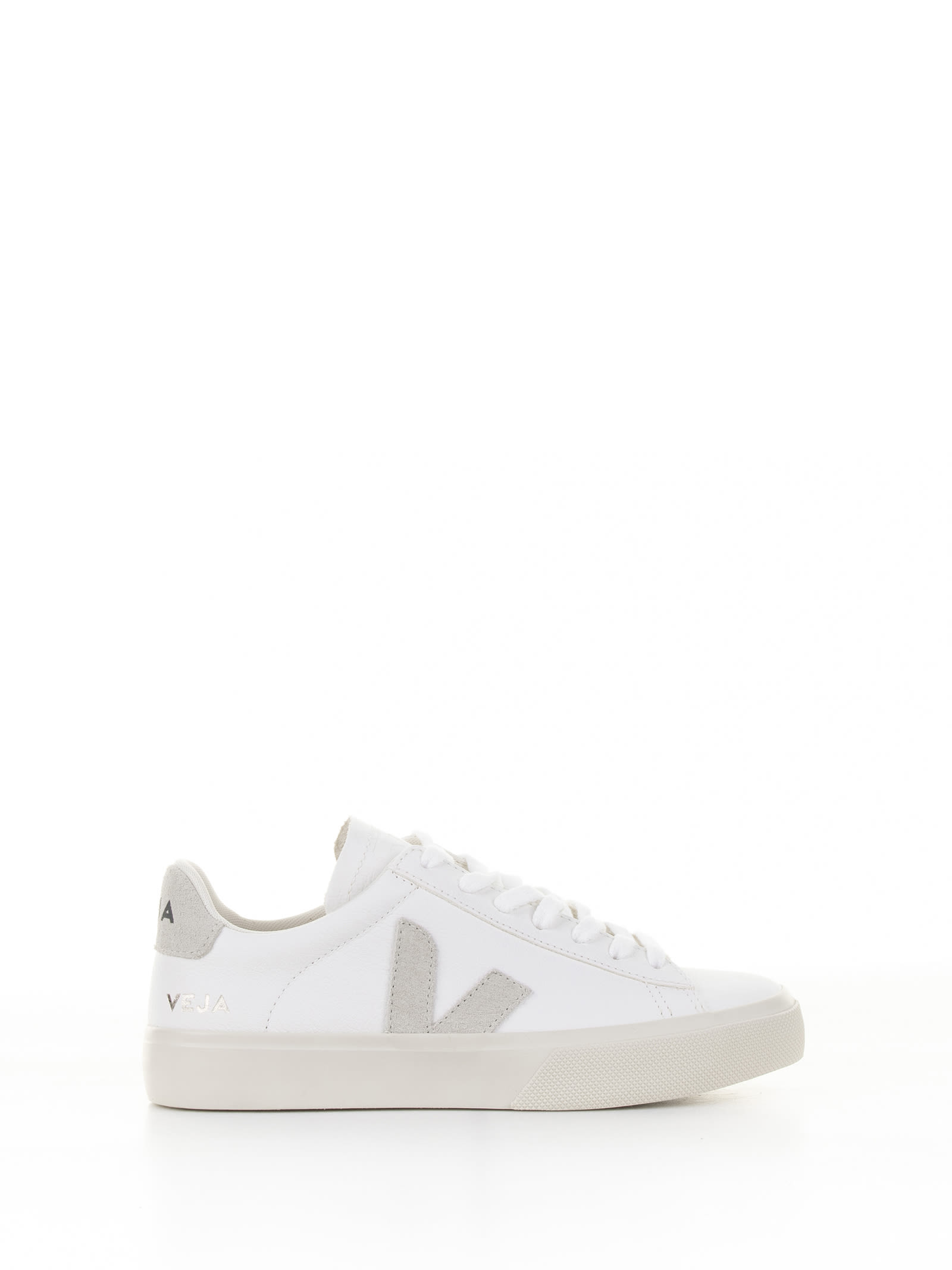 Veja Campo Sneaker In White Gray Leather For Women