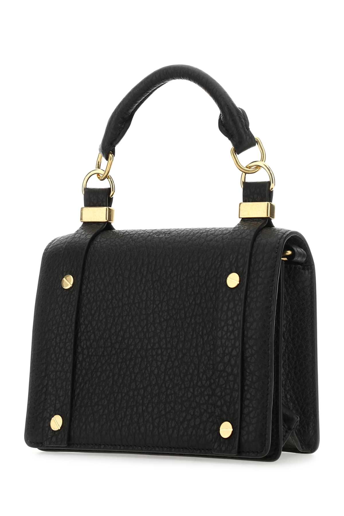 Chloé Black Leather Small Ora Handbag In 001