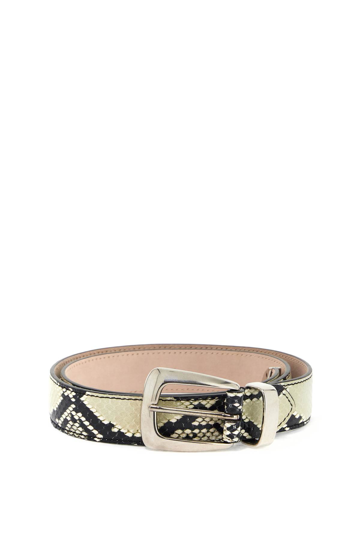 Khaite Python-printed Benny Belt In Natural
