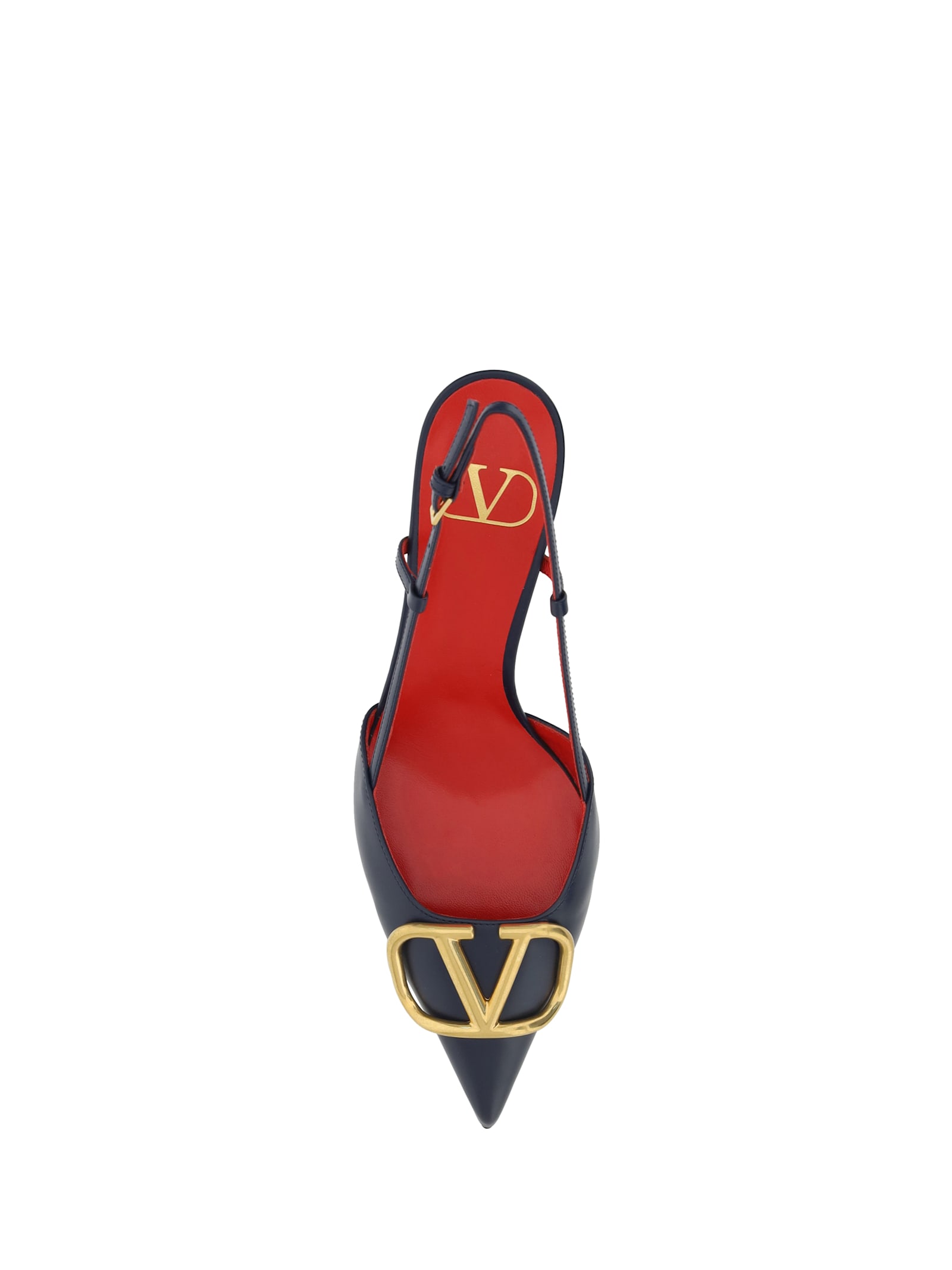 Shop Valentino Vlogo Pumps Slingback In Marine