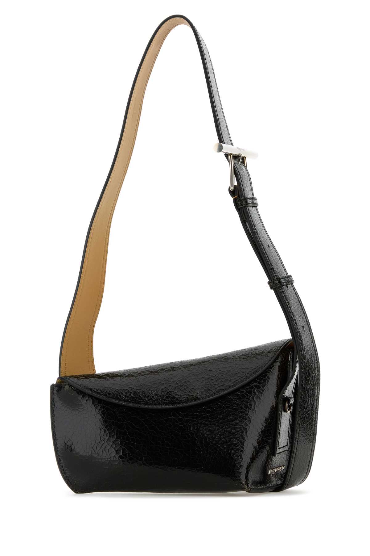 Black Leather Sling Crossbody Bag