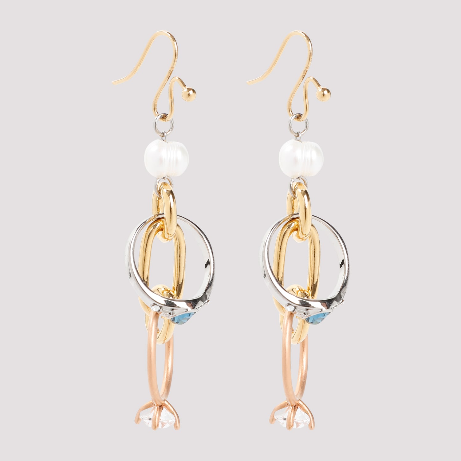 Shop Marni Metal Earrings In Deep Gold