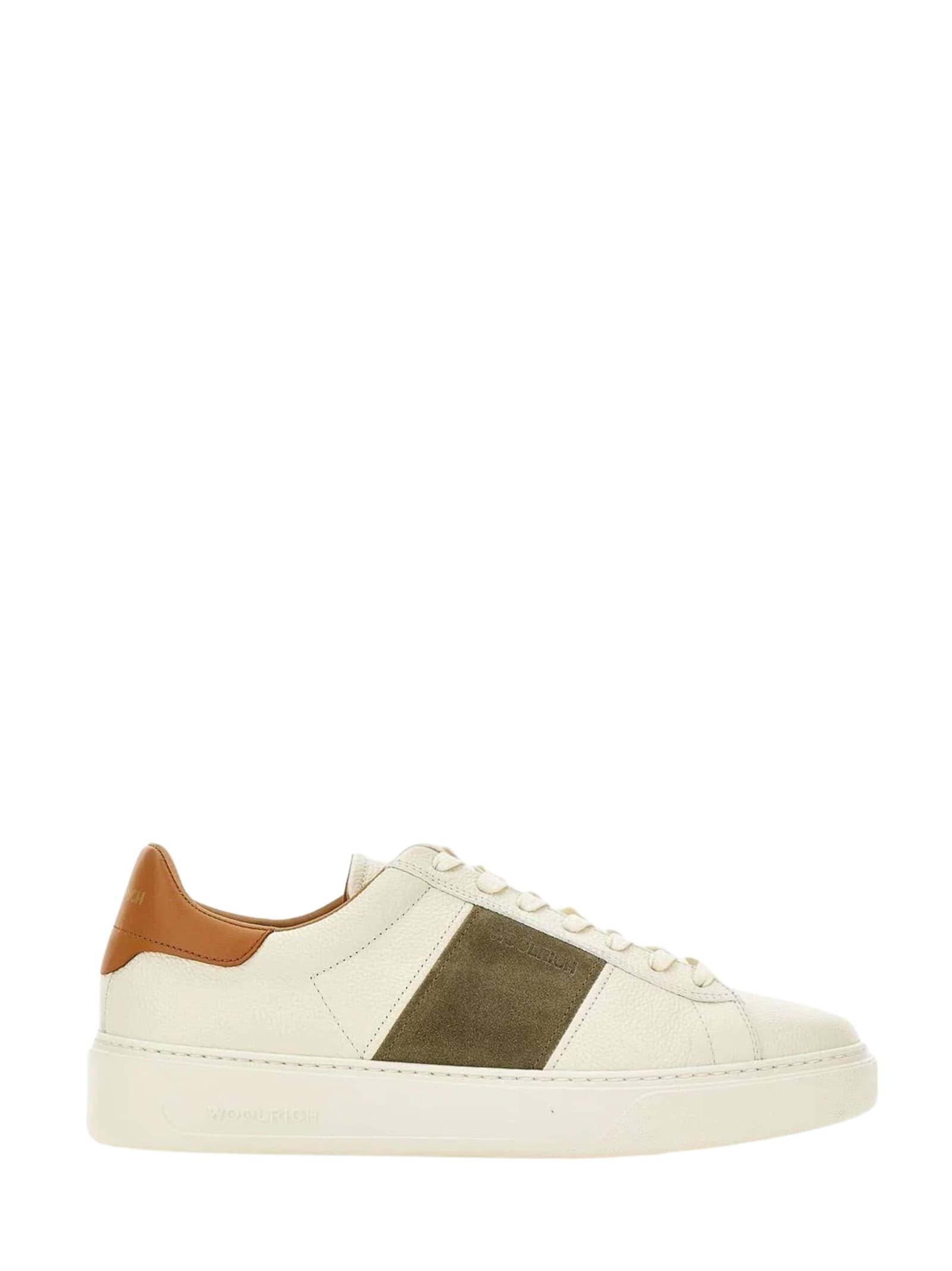 Woolrich Modern Low-top Sneakers With Contrasting Heel Tab In White