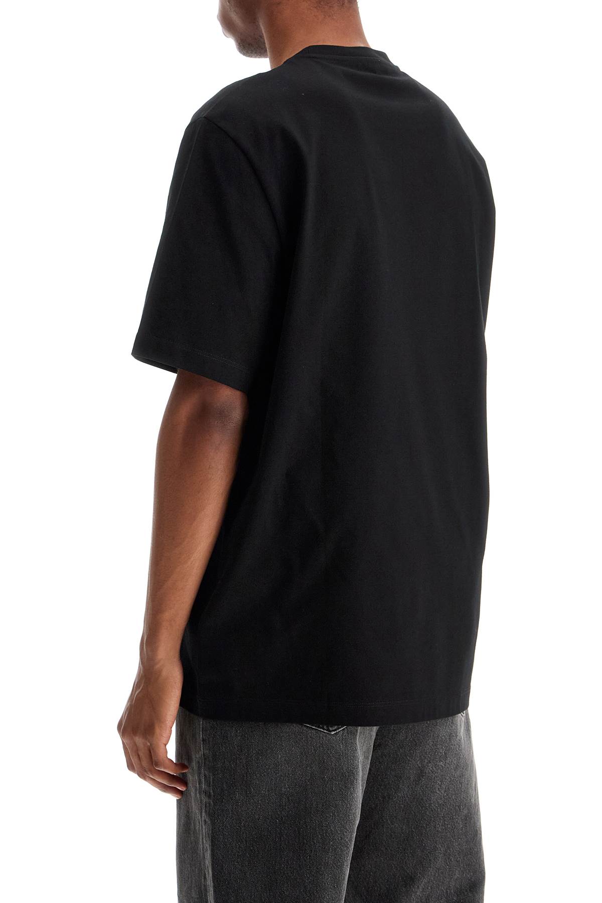 Versace Black T-shirt With Medusa Head Logo Print On The Front In Cotton Man In Blackprint