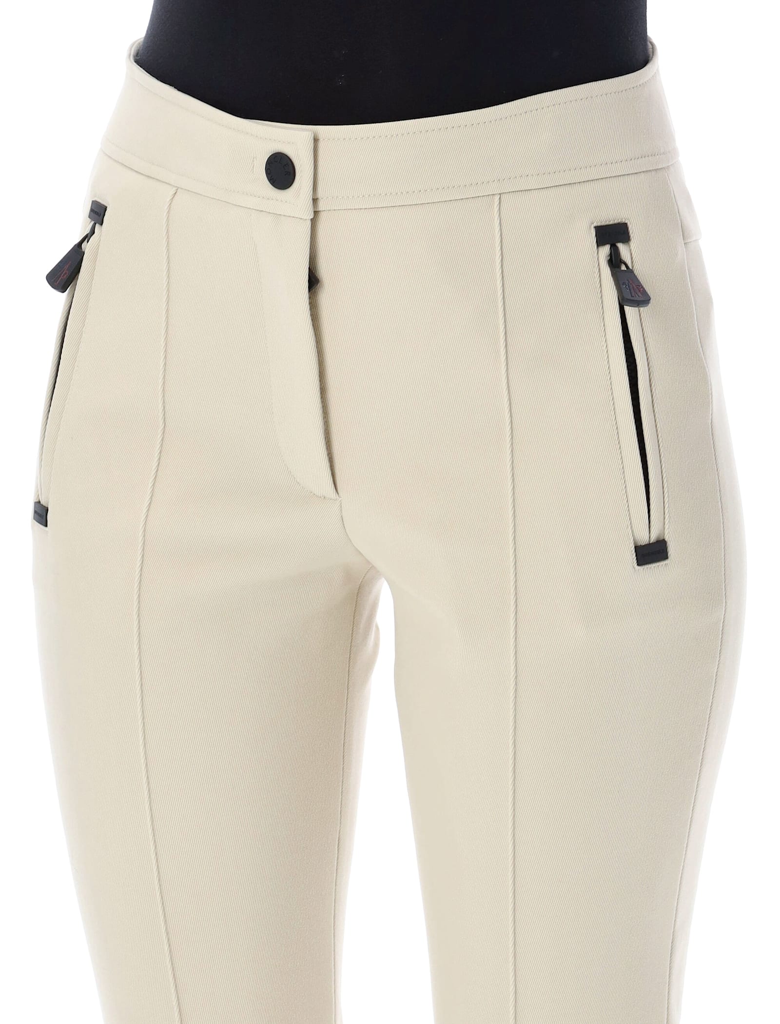 Shop Moncler High-waist Technical Trousers In White