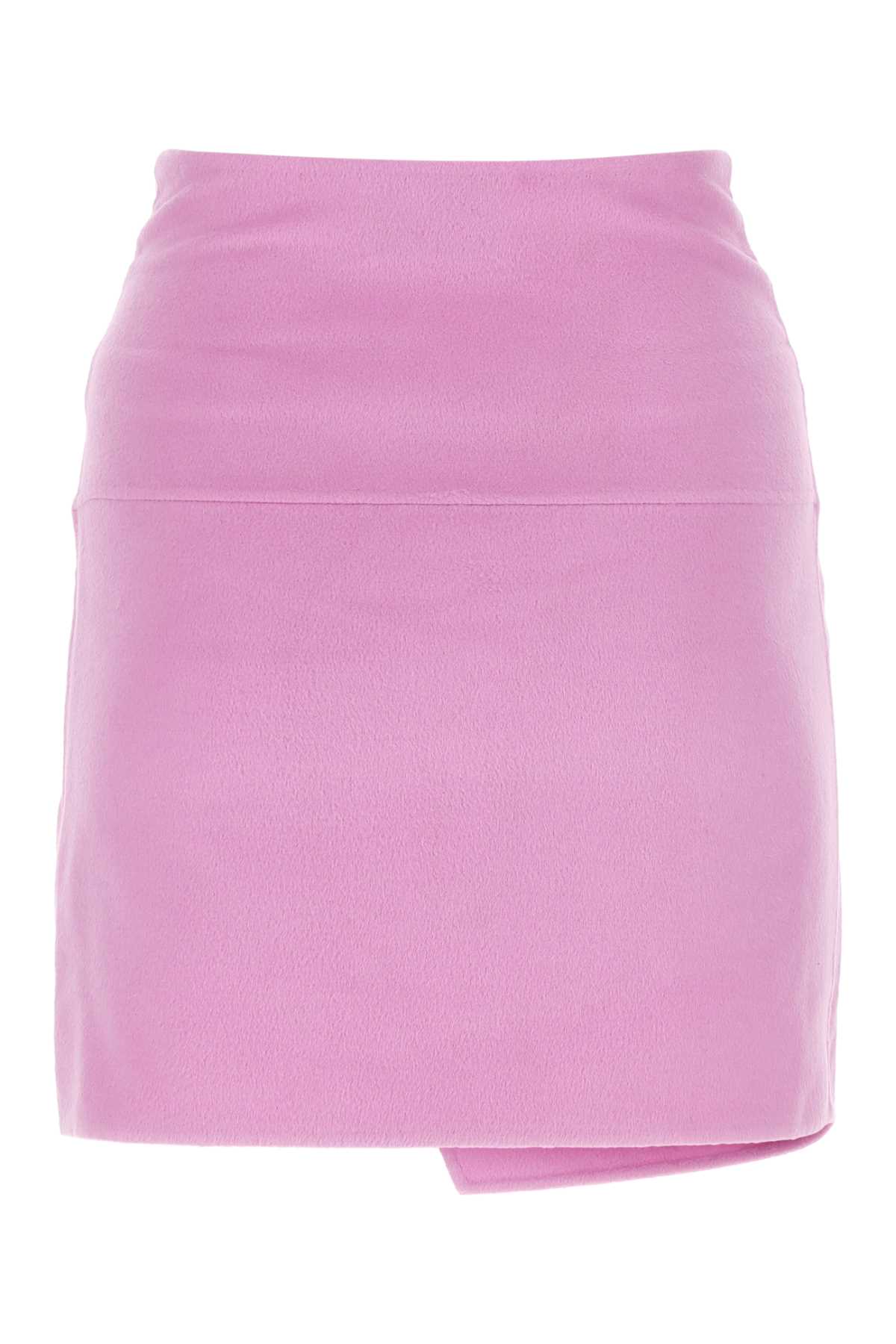 Shop Nanushka Pink Wool Blend Mini Skirt