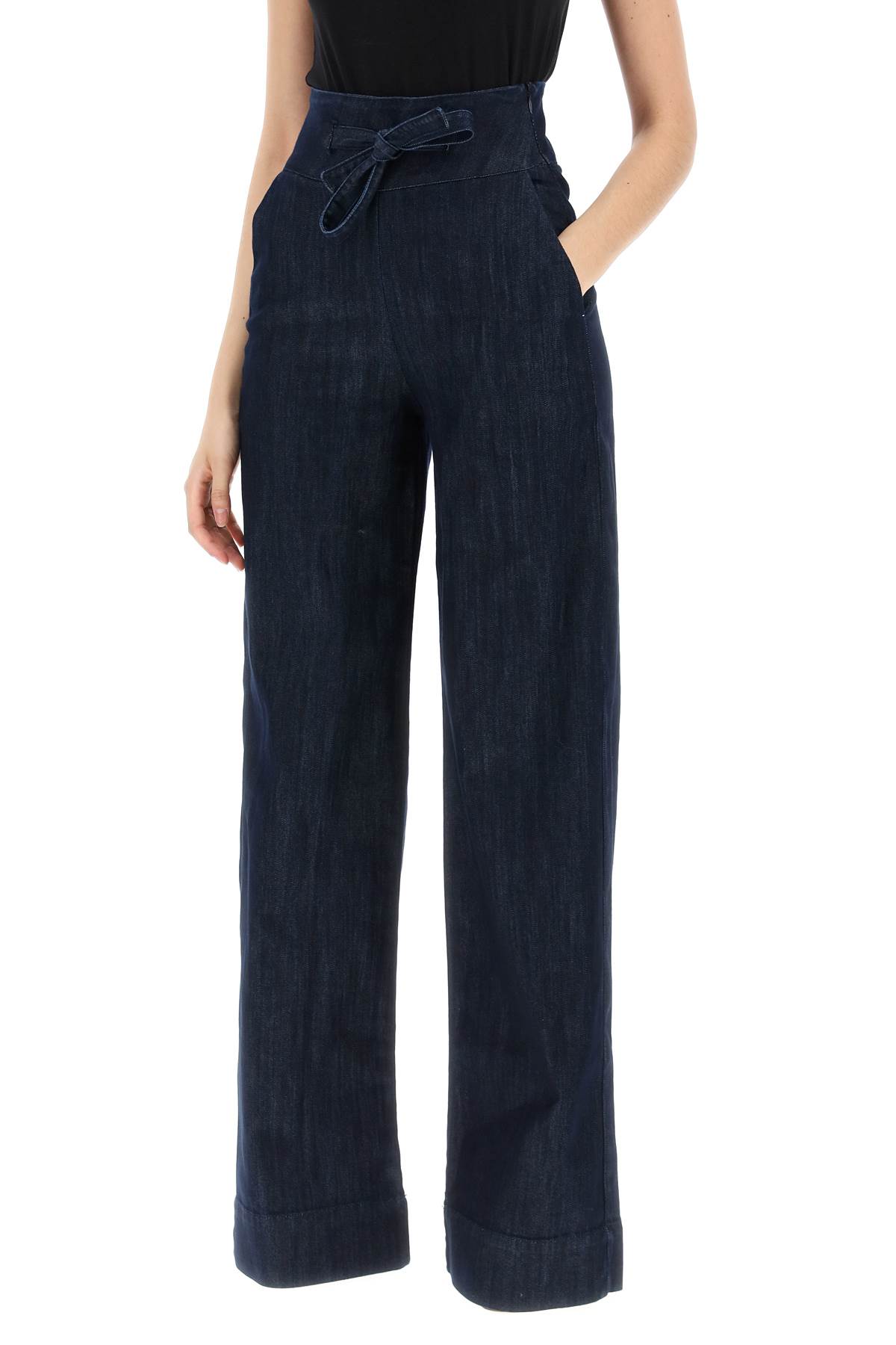 Shop Mvp Wardrobe Tolone Jeans In Denim Blu (blue)