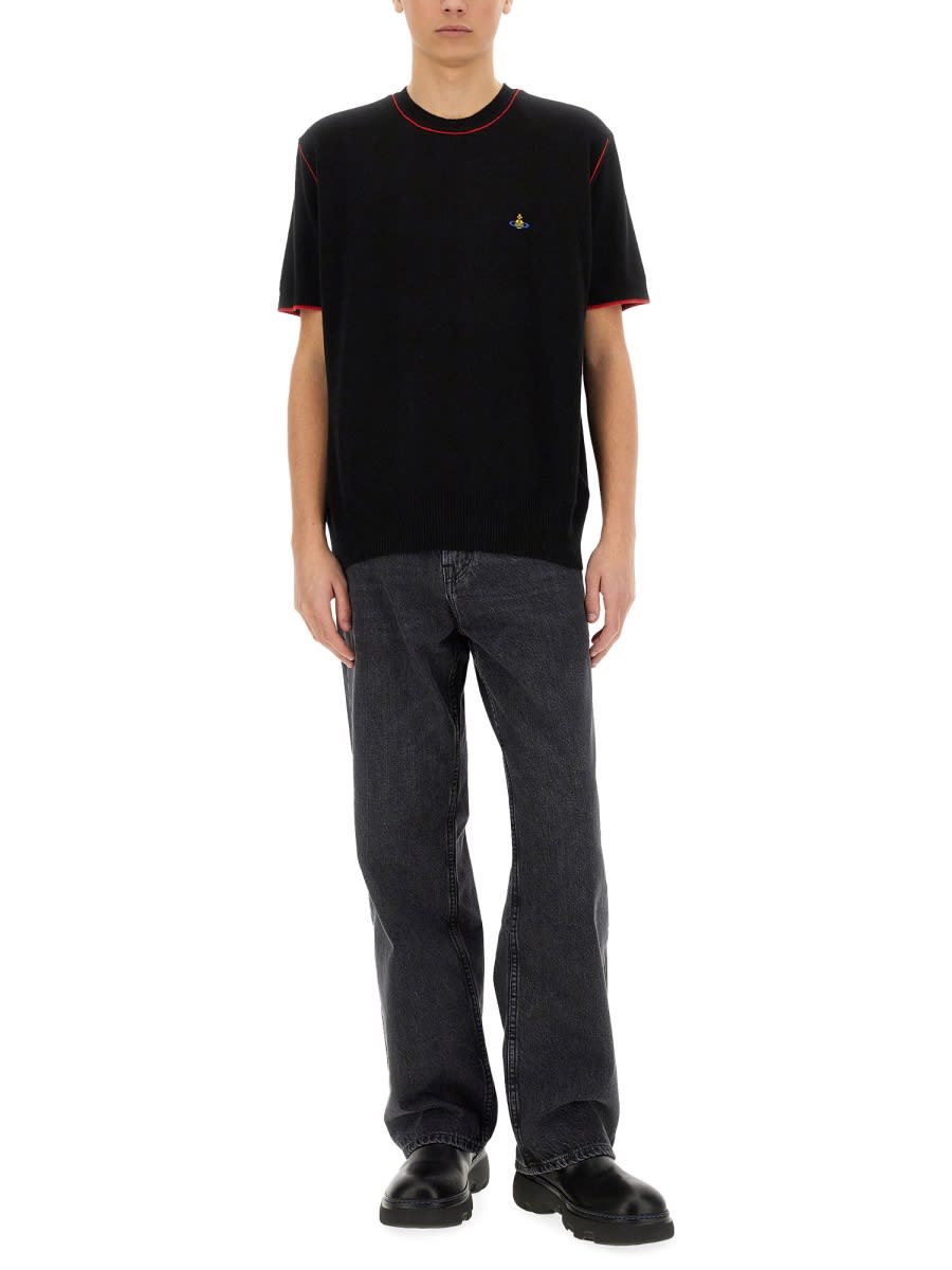 Vivienne Westwood "alex" T-shirt Contrast Trim In Black