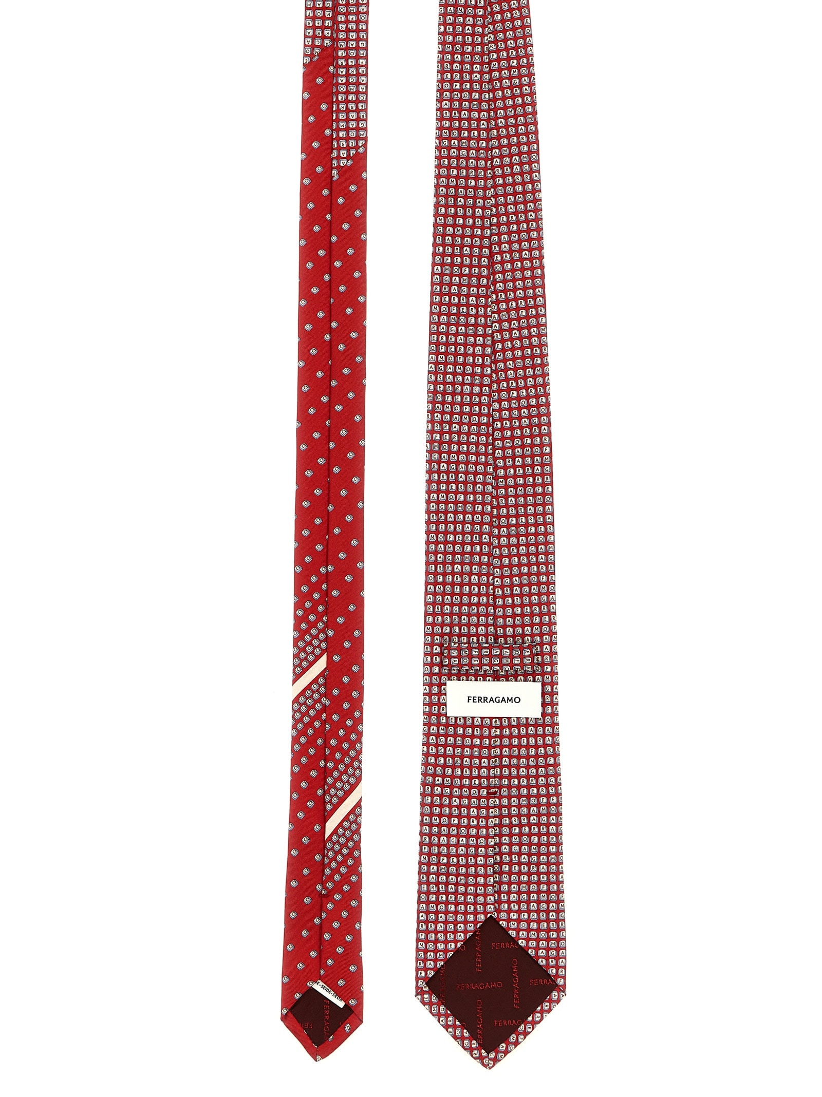 Shop Ferragamo Tasto Tie In Red