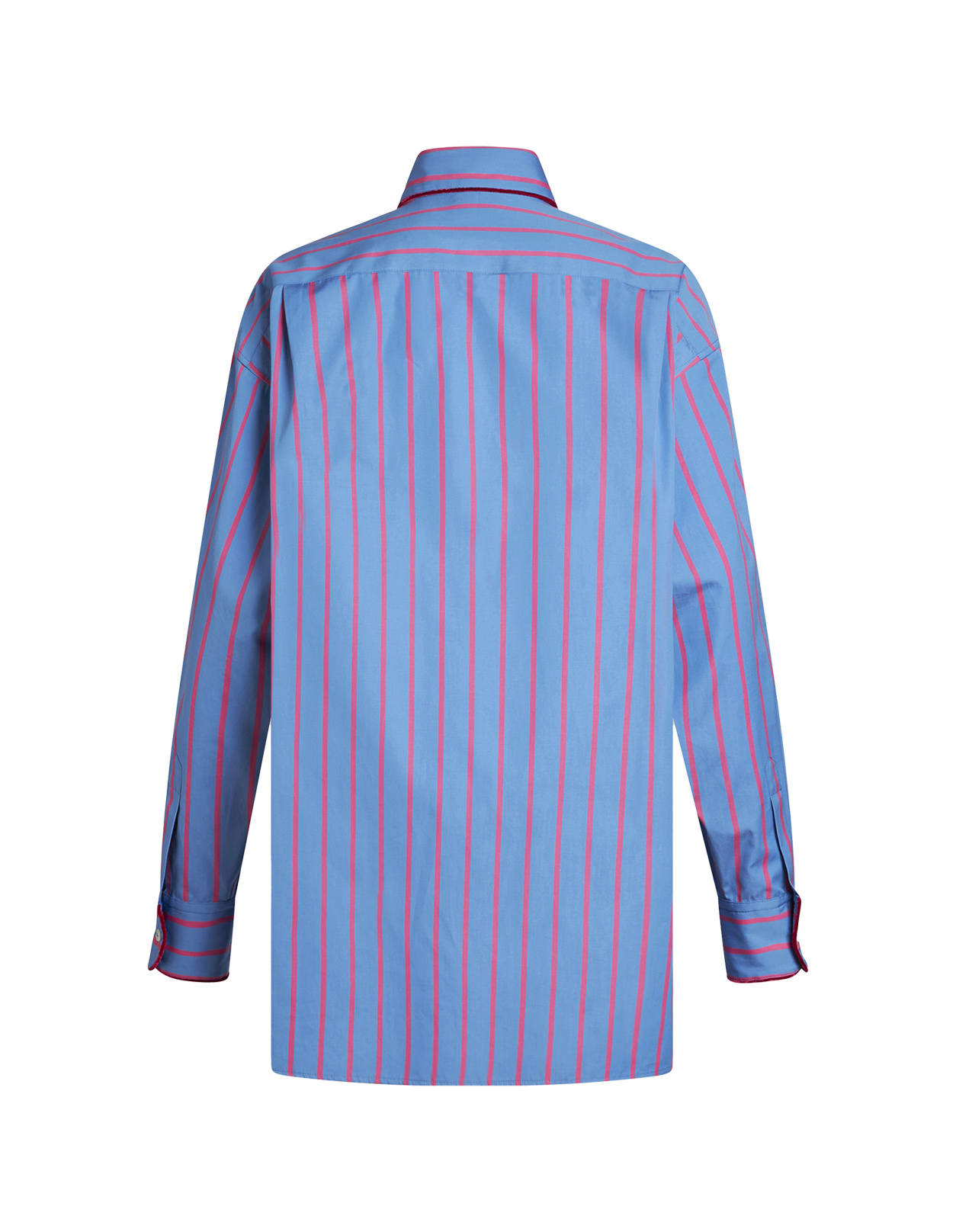 Shop Etro Light Blue Striped Cotton Shirt