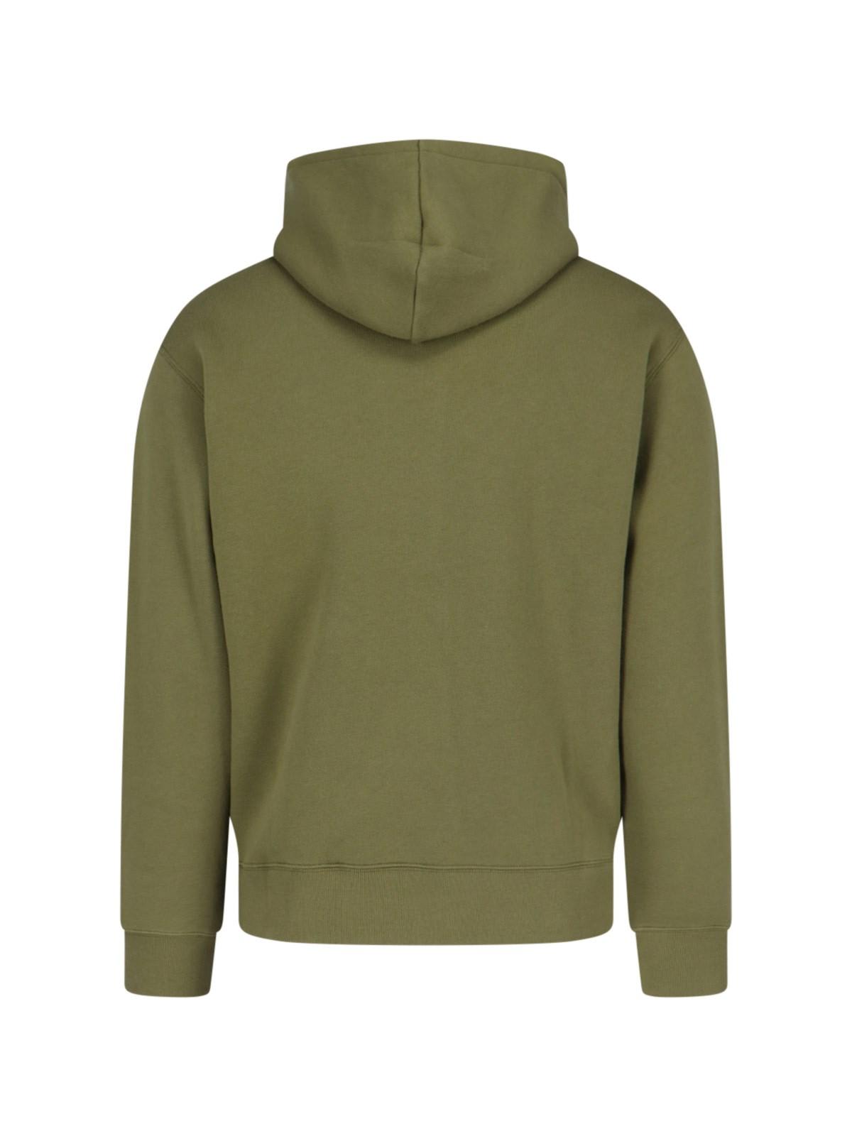 Shop Maison Kitsuné Bold Fox Head Hoodie In Green