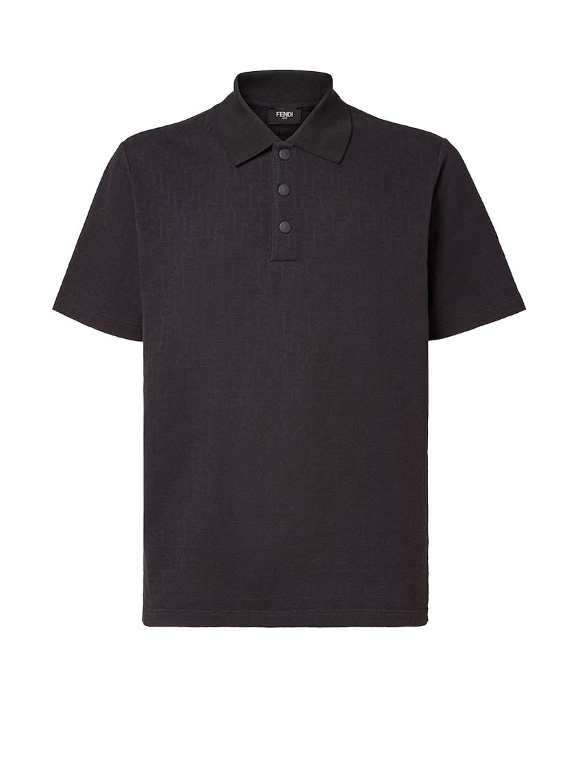 Cotton Polo Shirt With Ff Motif