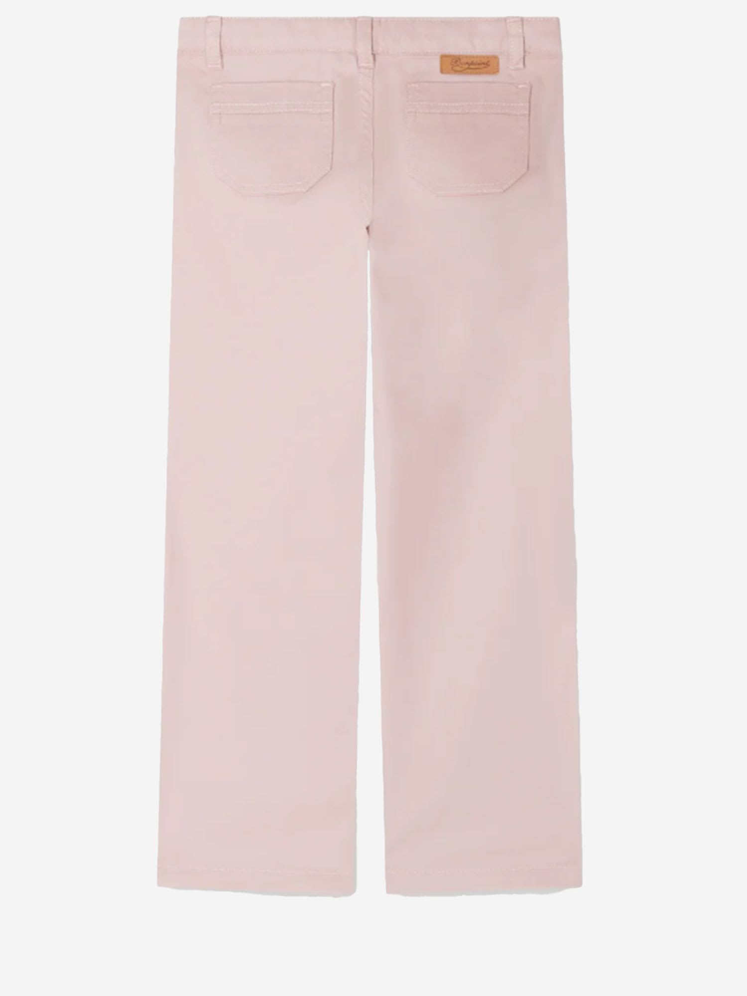 Shop Bonpoint Cotton Denim Pants With Logo In Rosa