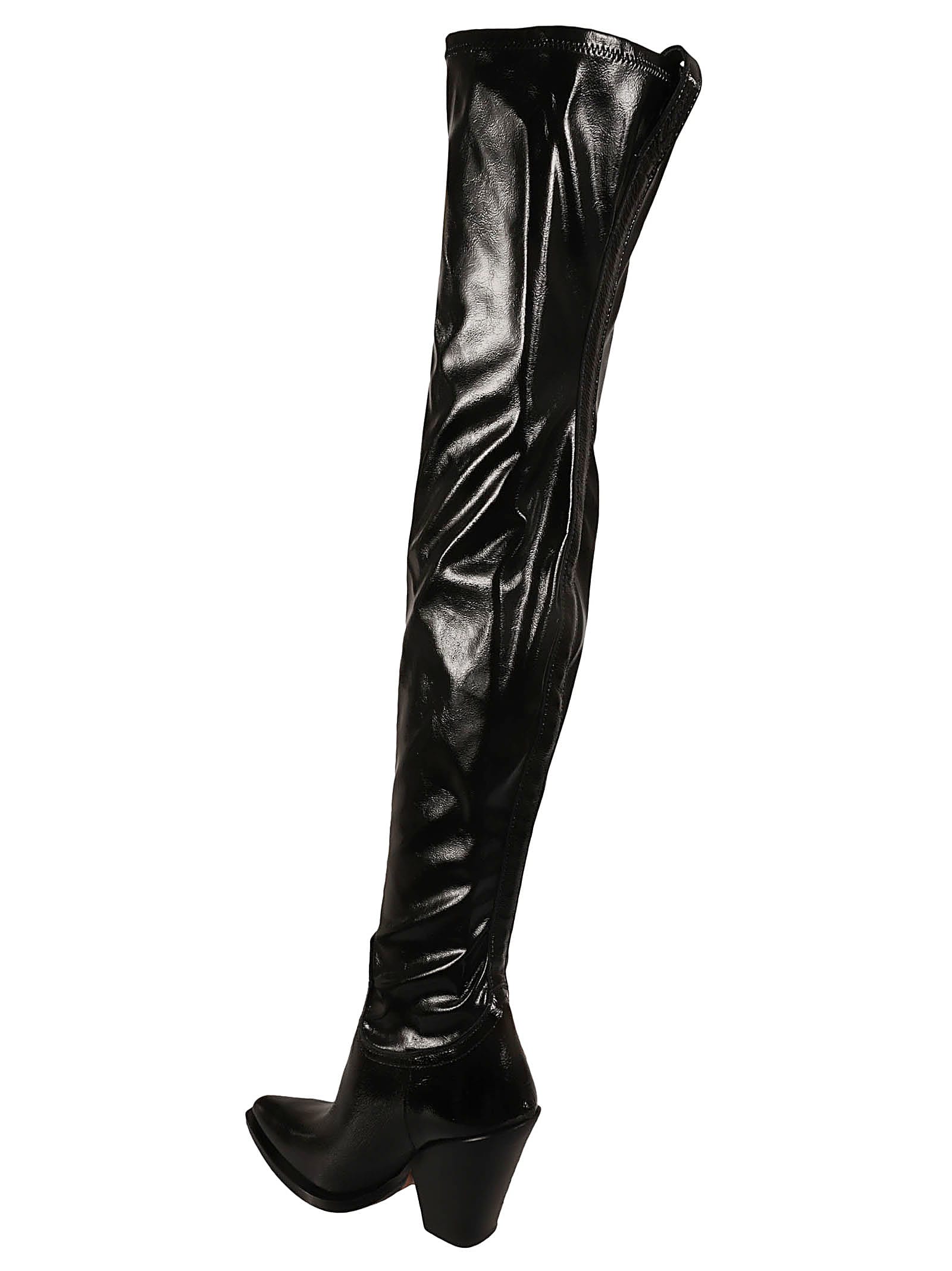 Shop Sonora Stretch Patent Over The Knee Boots In Black