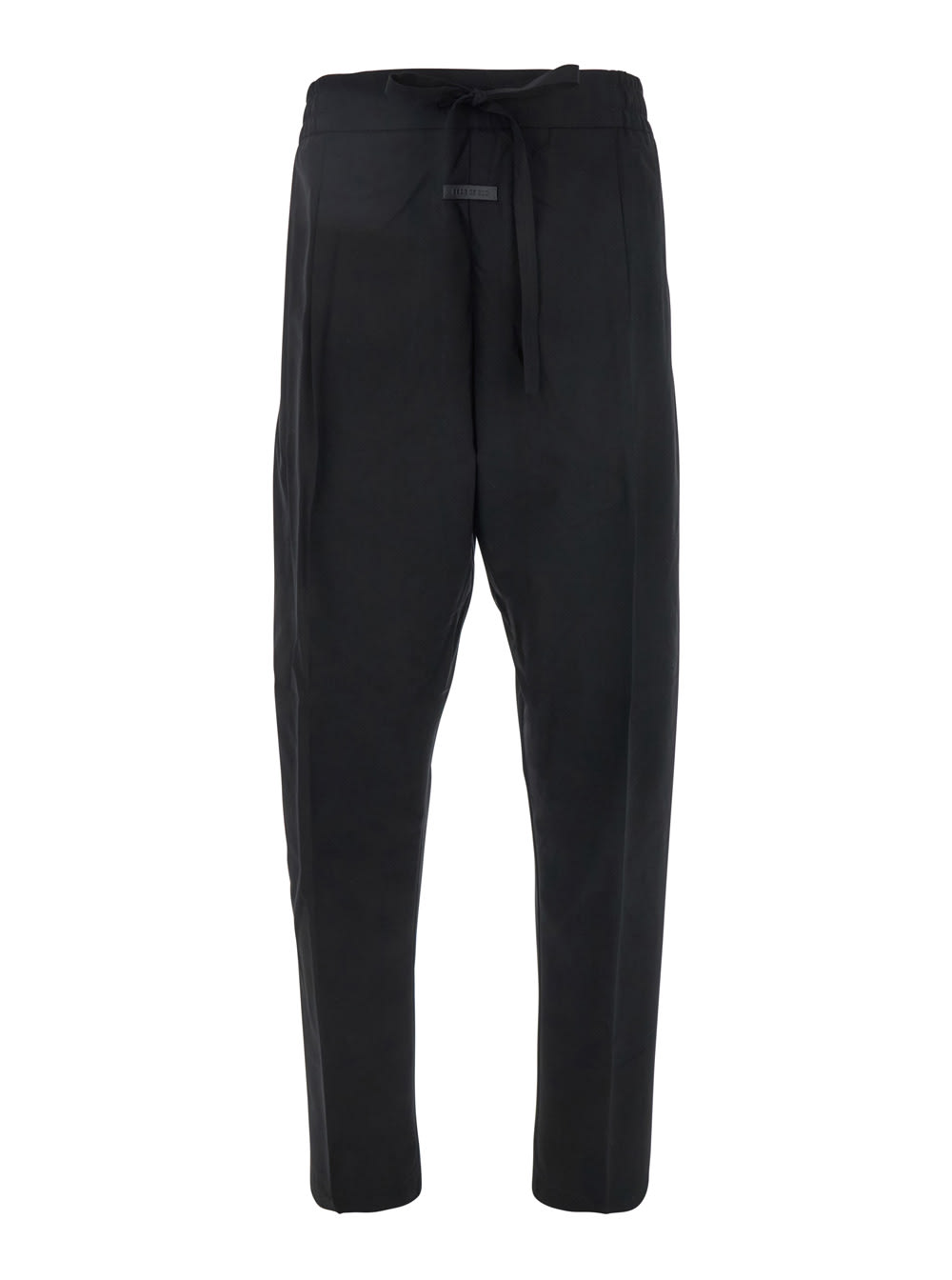 Fear Of God Black Pants With Front Knot Closure And Logo Patch In Cotton And Wool Blend Woman In Black
