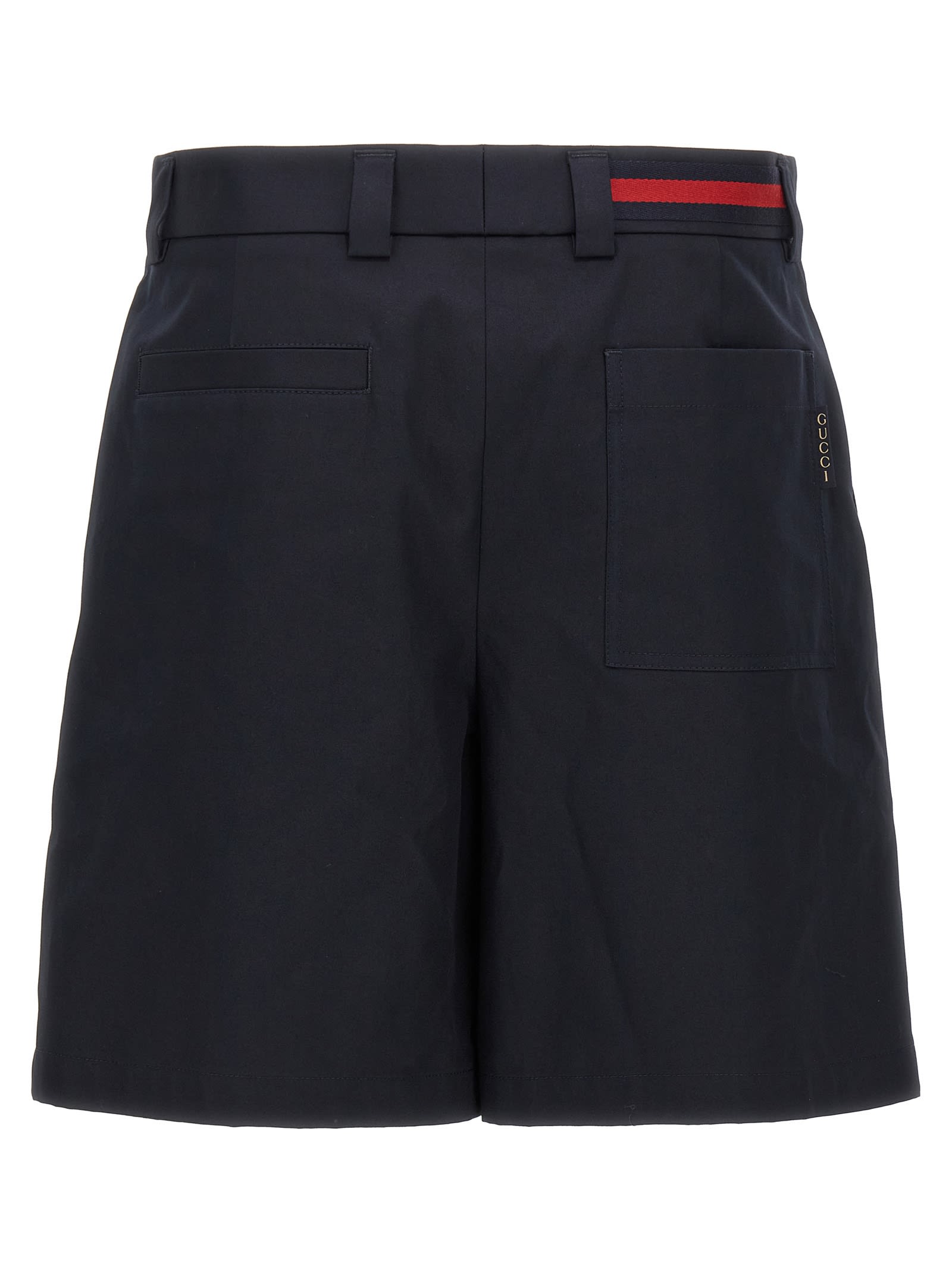 Shop Gucci Web Tape Shorts In Black