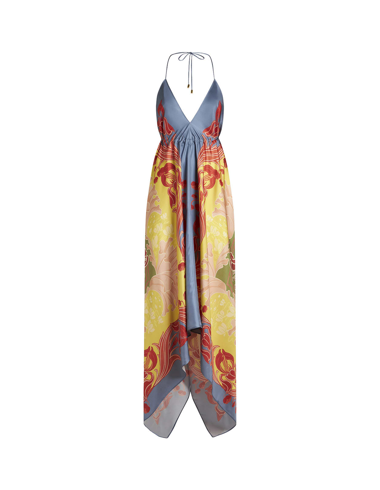 Shop Etro Yellow Printed Silk Dress