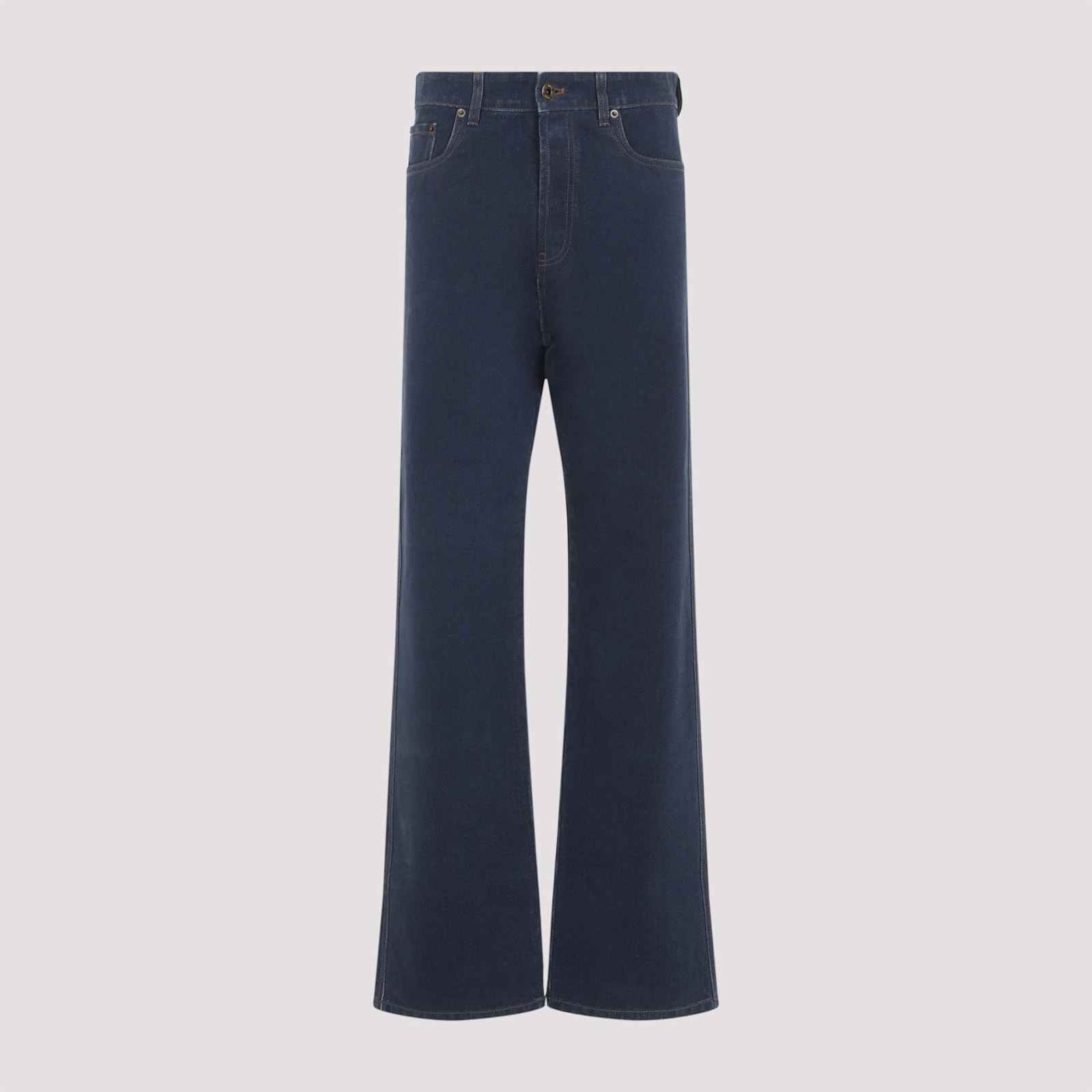 Miu Miu Wide-leg Mid-waist Denim Trousers In Blue