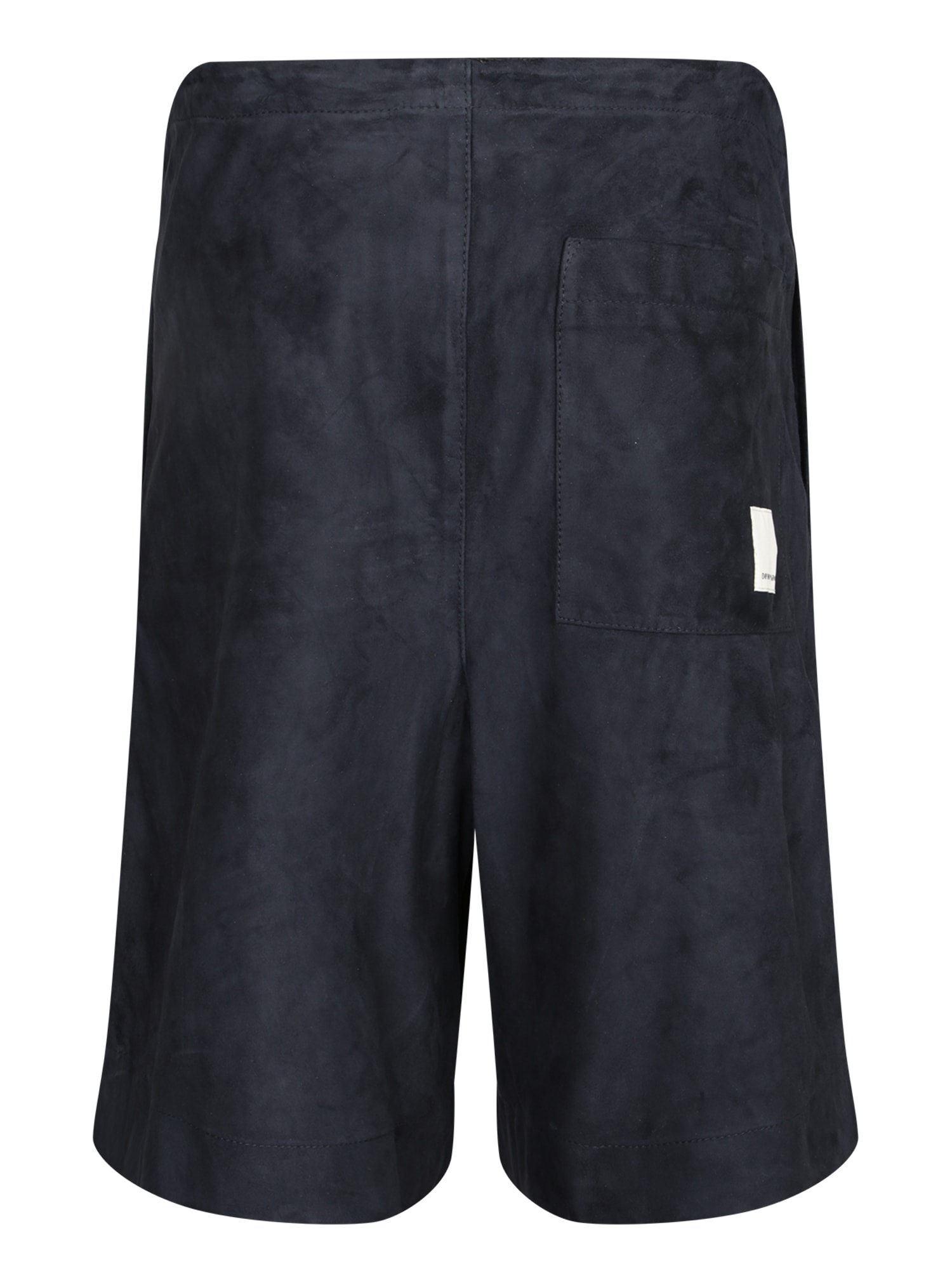 Emporio Armani Midnight Blue Drawstring Waist Shorts In Blue