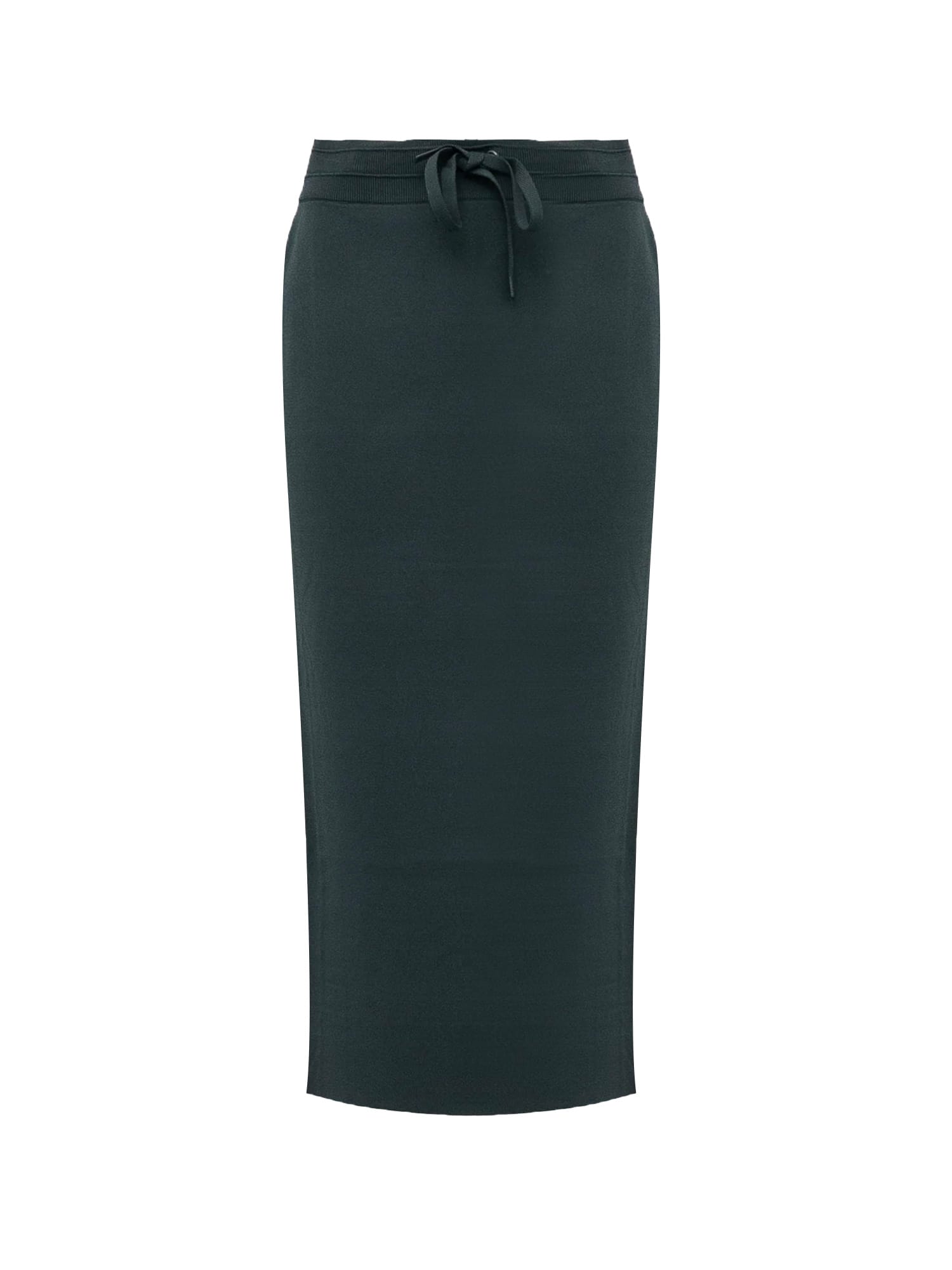 Pinko Drawstring Side-stripe Midi Skirt In Green