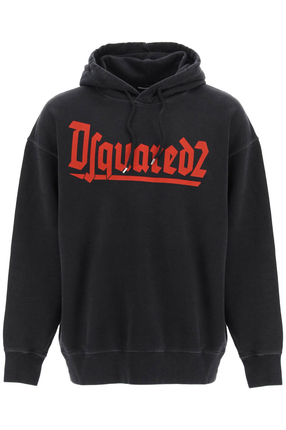Shop Dsquared2 Logo Print Hoodie In Anthracite