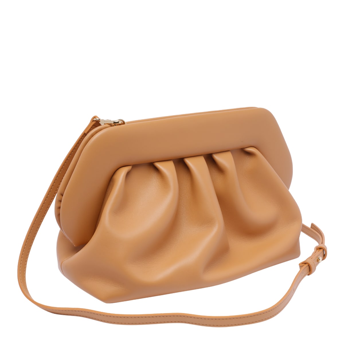 Themoirè Macadamia Vegan Pu Clutch In Brown