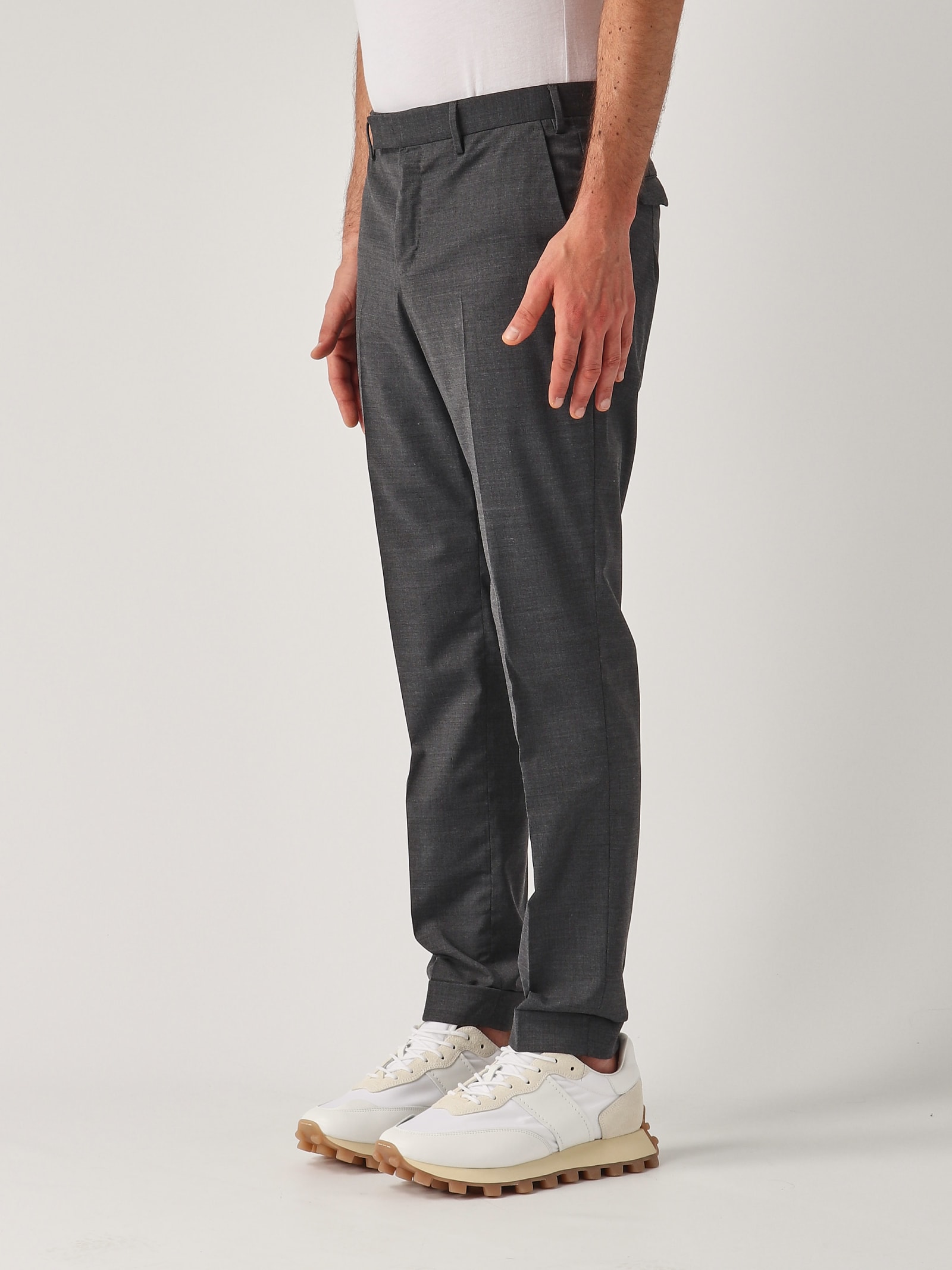 Shop Pt01 Pantalone Uomo Trousers In Grigio Medio