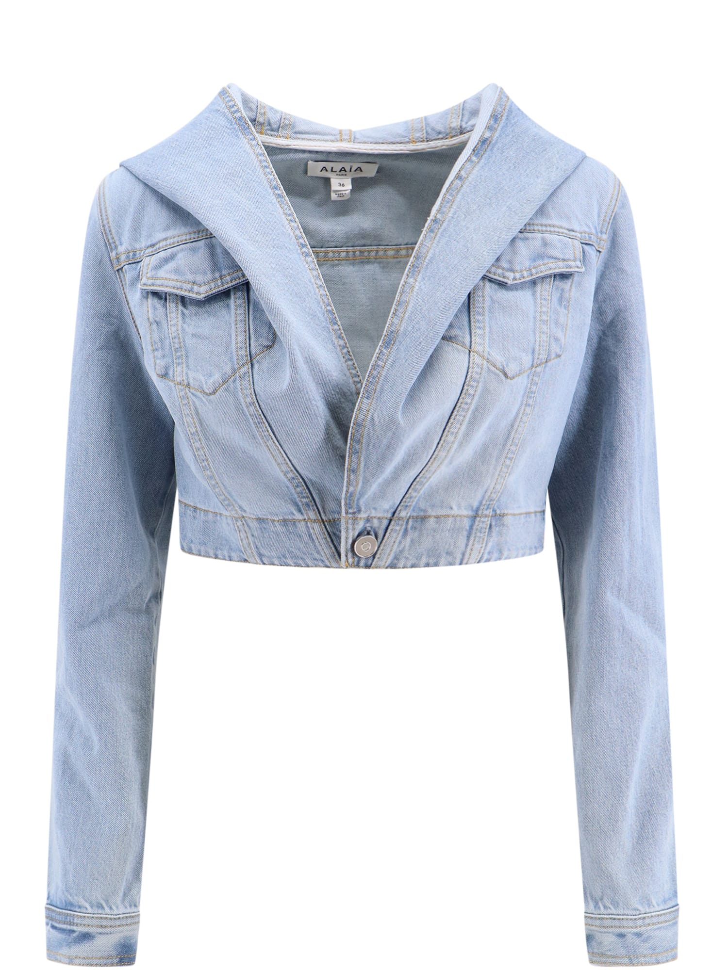 Shop Alaïa Jacket In Clear Blue