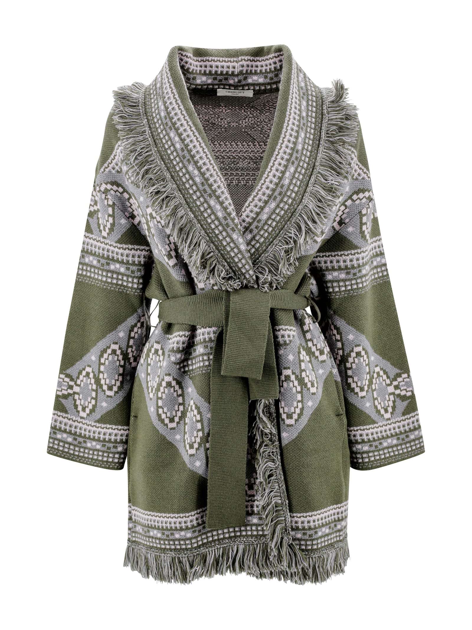 Shop Charlott Cardigan Dressing Gown In Green