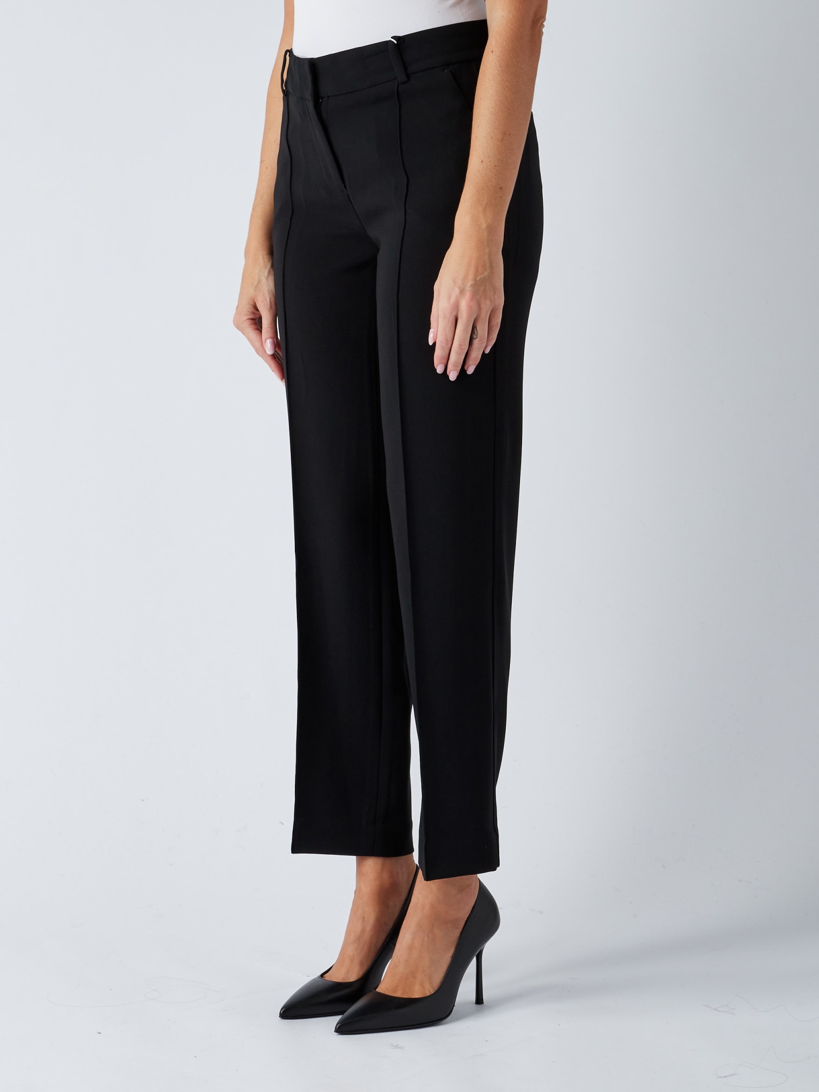 Michael Michael Kors Cropped Straight-leg Trousers In Nero