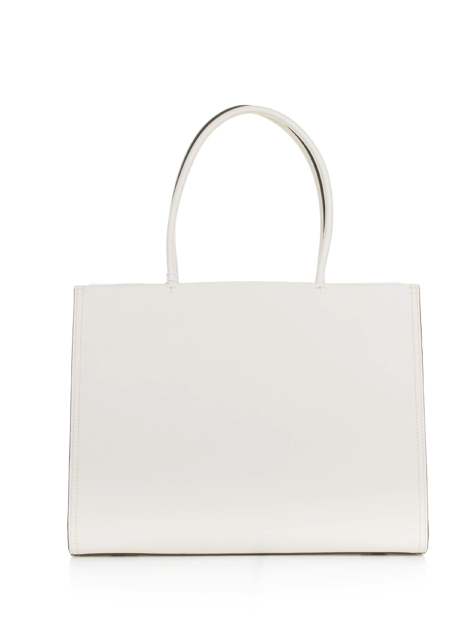 Shop Tory Burch Ella Bio Small White Shopping Bag In Warm White