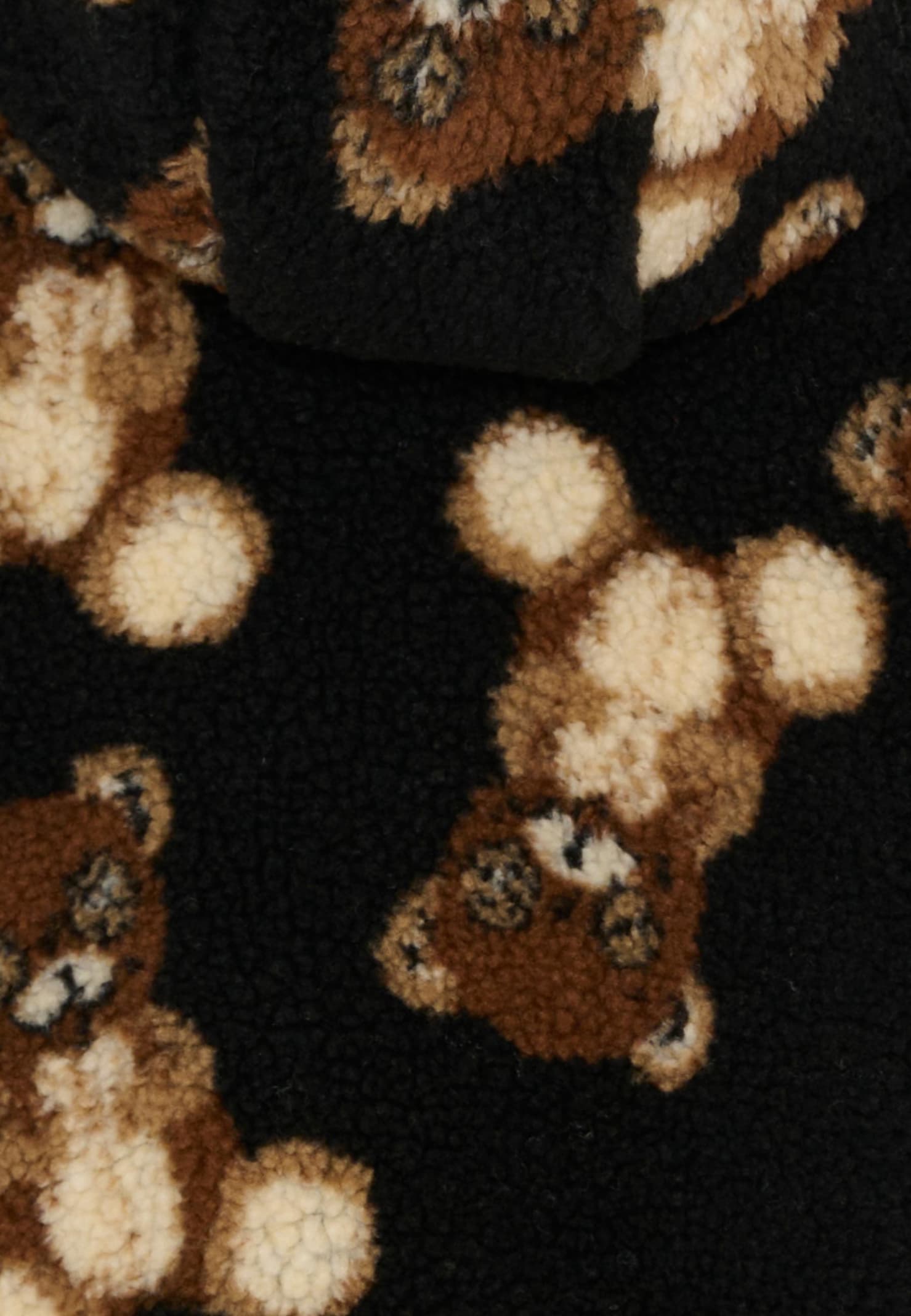 Barrow Black Faux Fur Coat For Kids With Logo In Multi