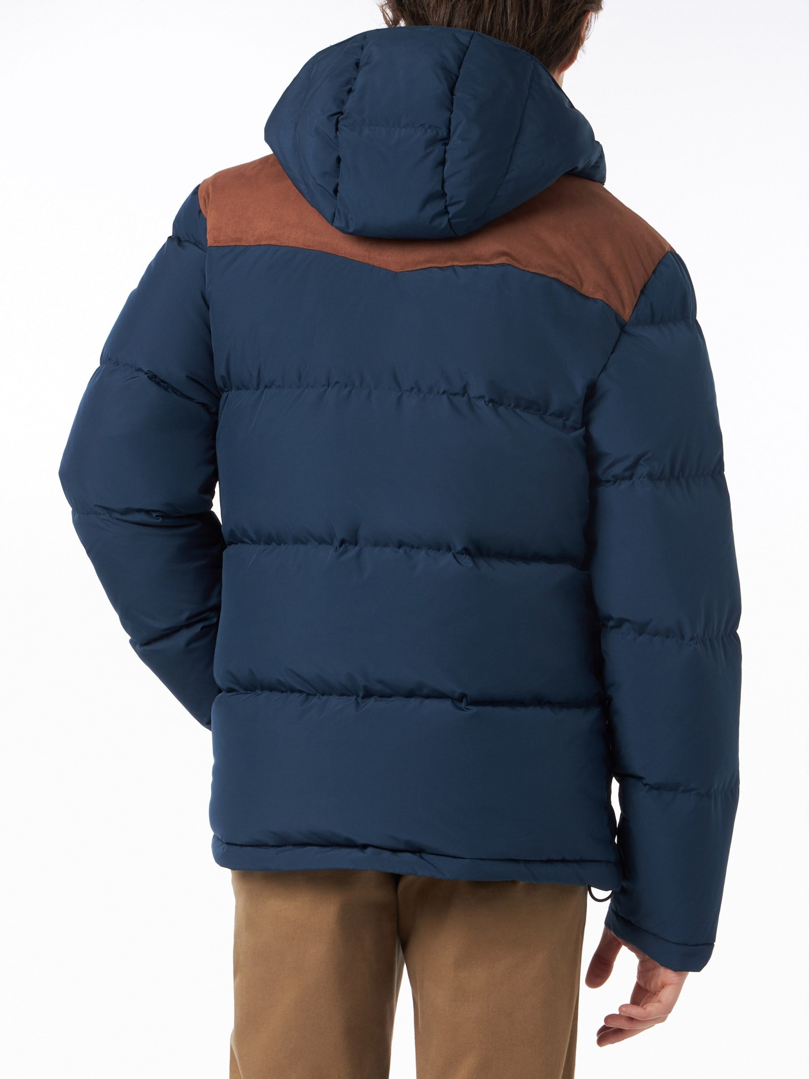 Shop Mc2 Saint Barth Man Hooded Down Blue Jacket