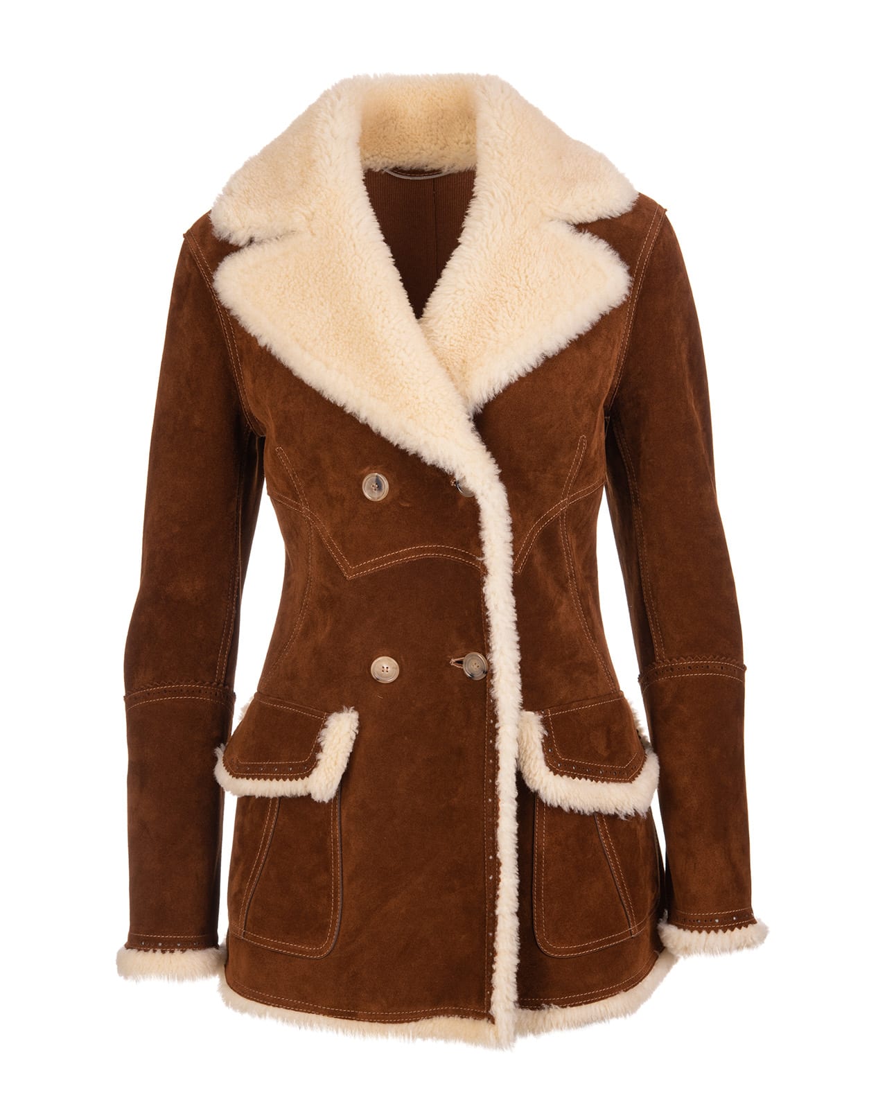 Ermanno Scervino Split Calf Leather And Shearling Jacket