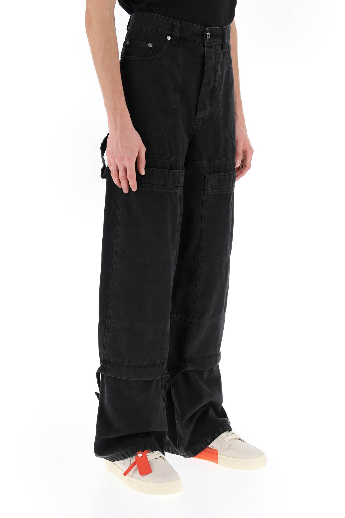 Off-white Carpenter Canvas Pants In Men In Black