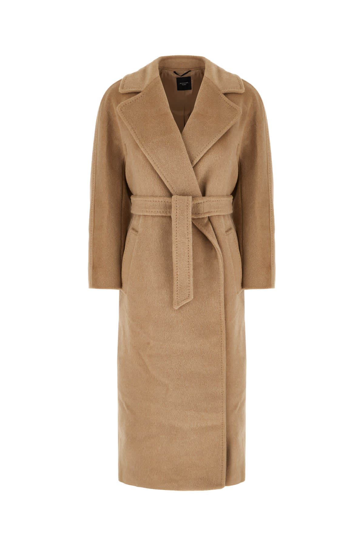 Shop Weekend Max Mara Cappuccino Wool Blend Tempera Coat In 002